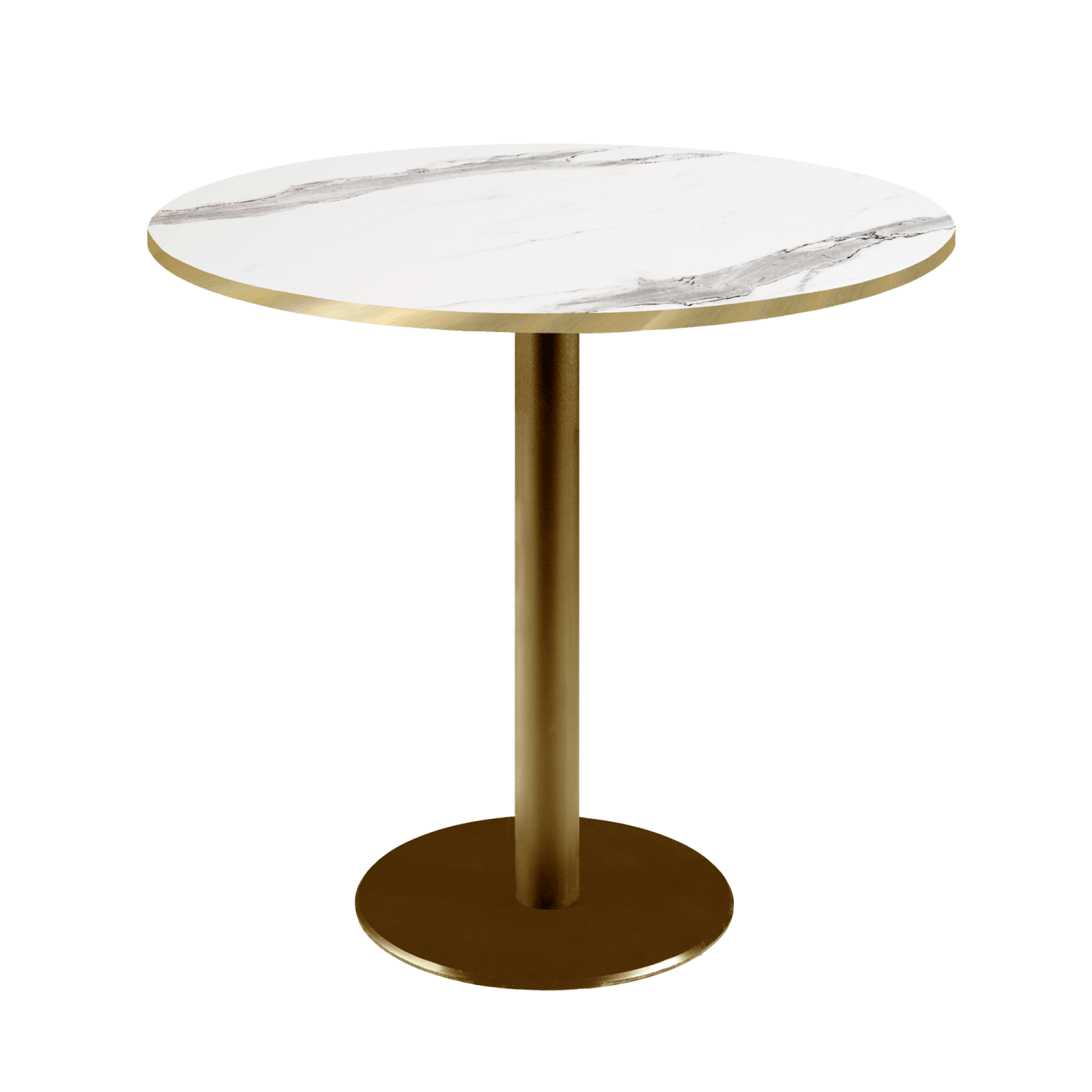 Table Ø70cm Rome bistrot marbre blanc