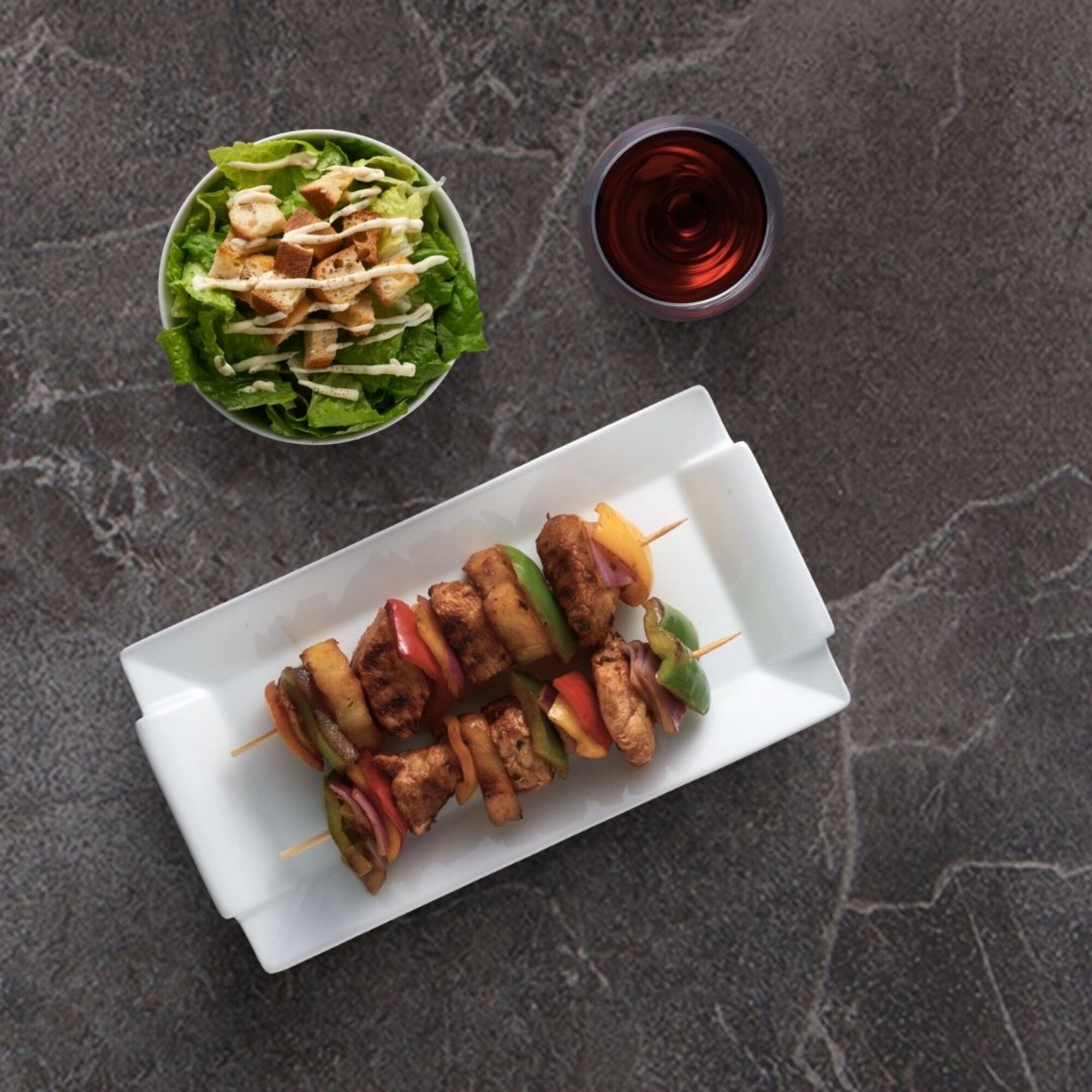 Table pliable pour terrasse en Compact HPL décor dark 70x70