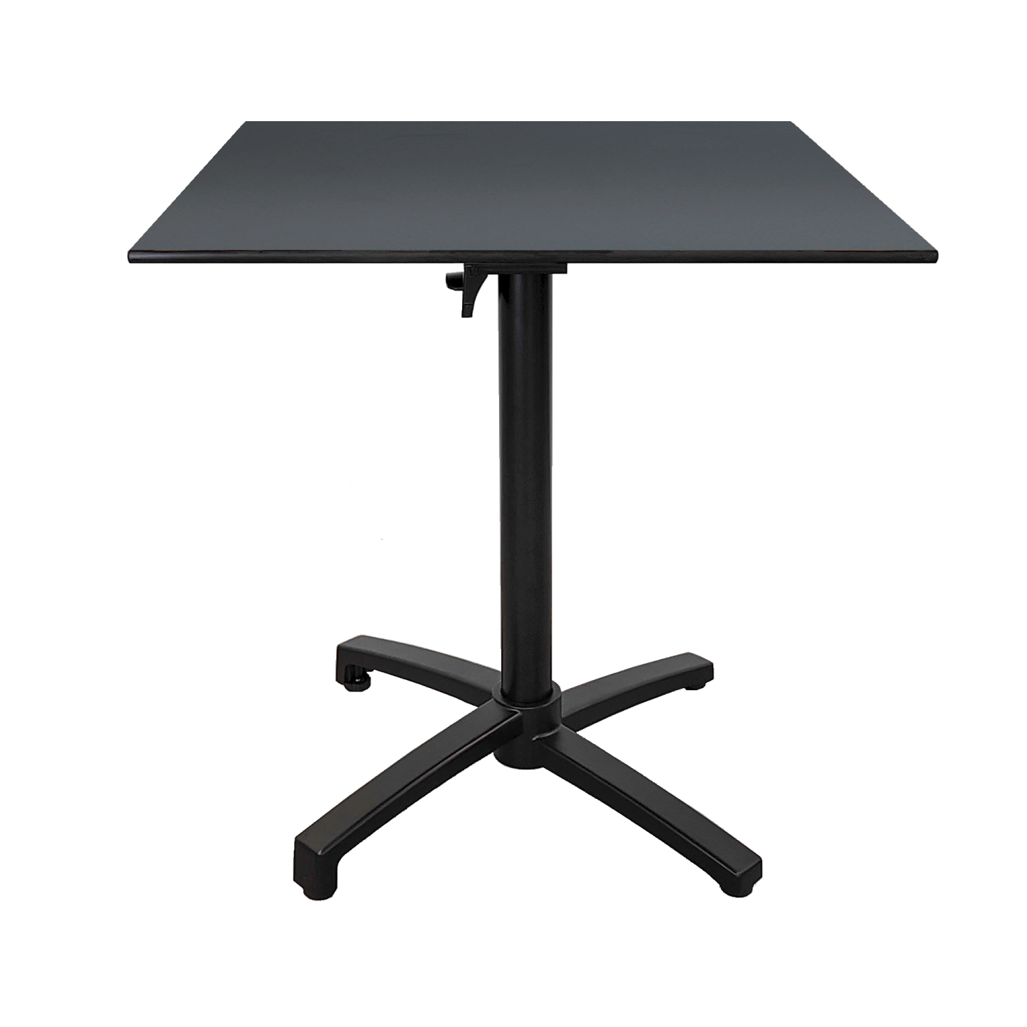 Table pliable pour terrasse en Compact HPL gris anthracite 70x70