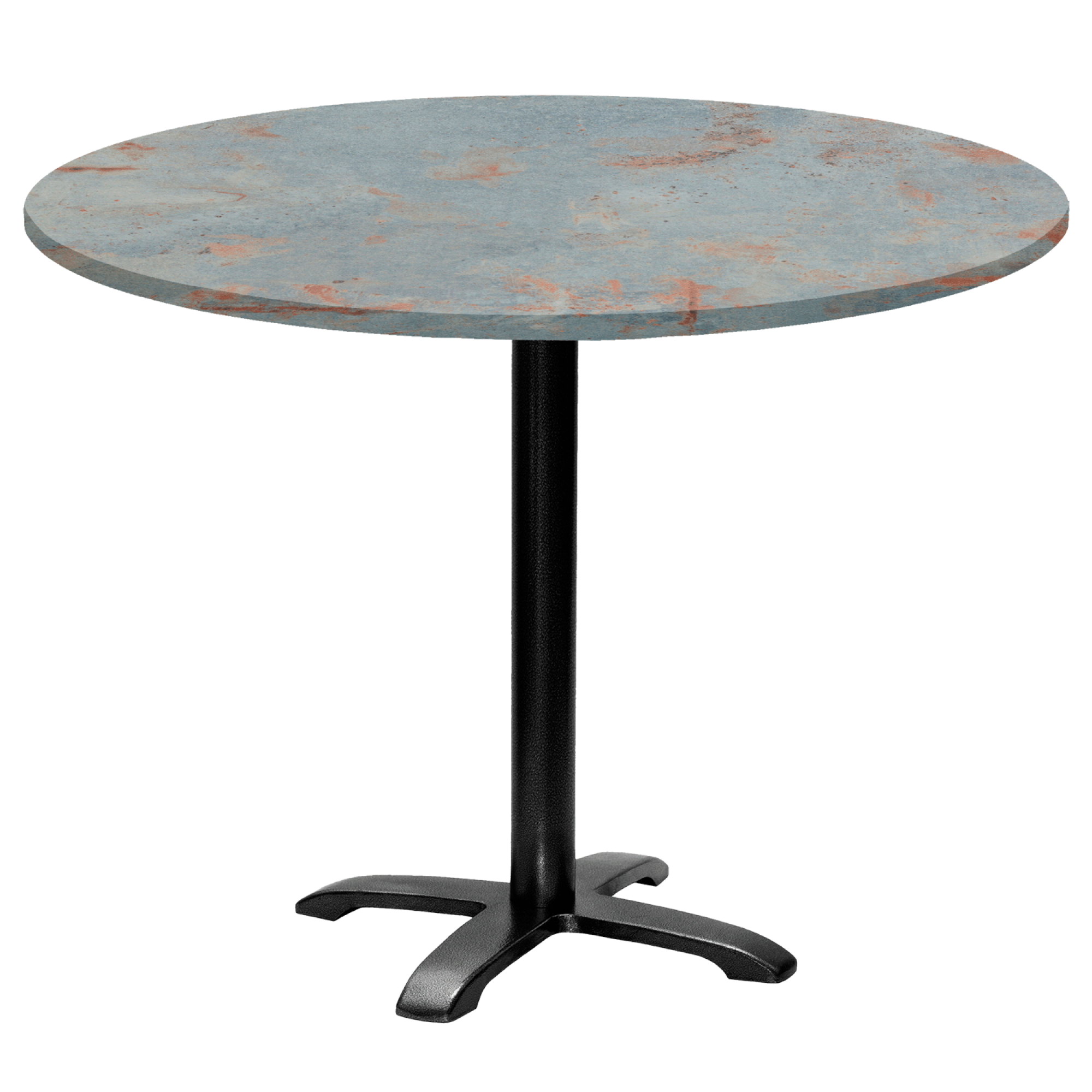 Table ronde Ø110cm - modèle Bazila gris rouille