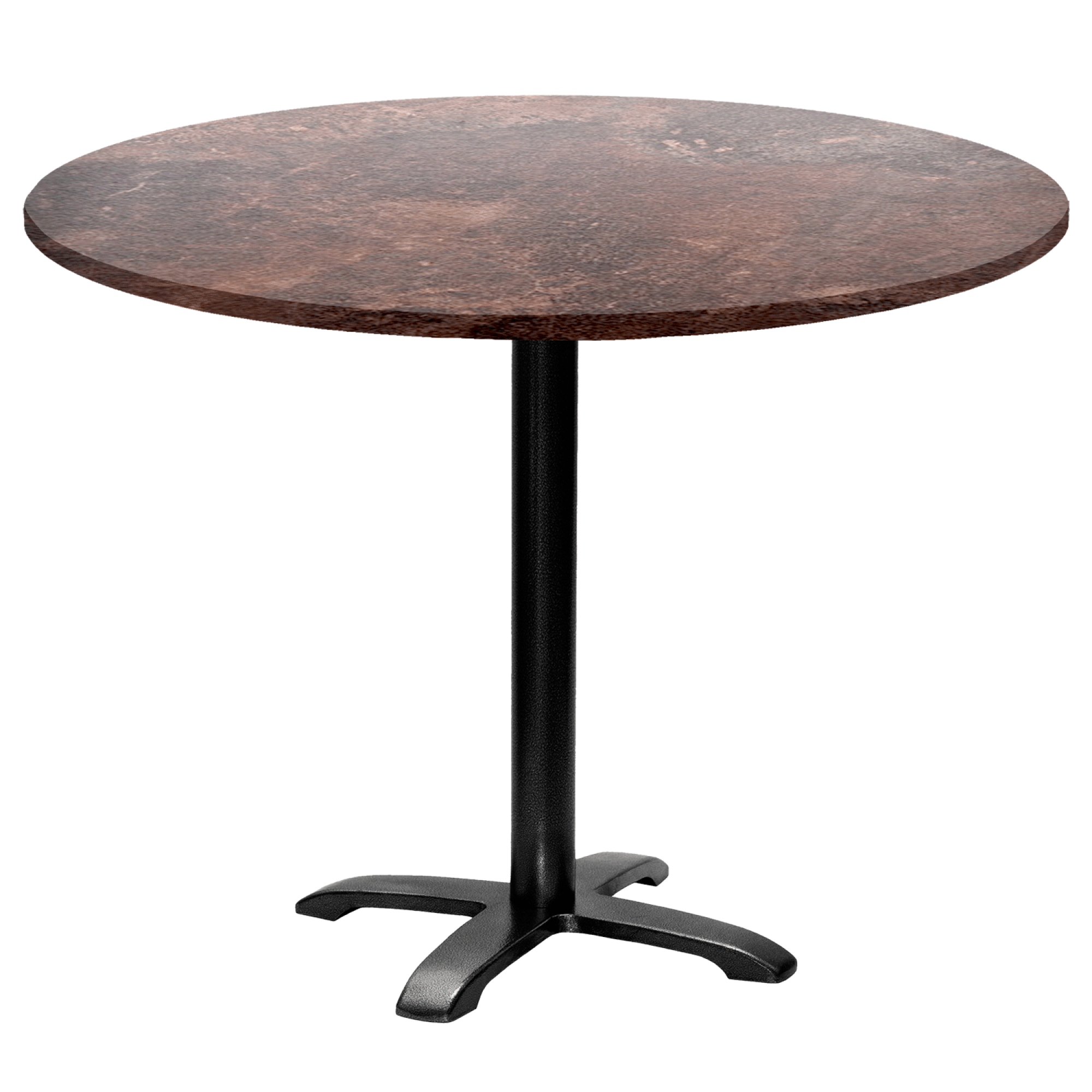 Table ronde Ø110cm - modèle Bazila rouille roc
