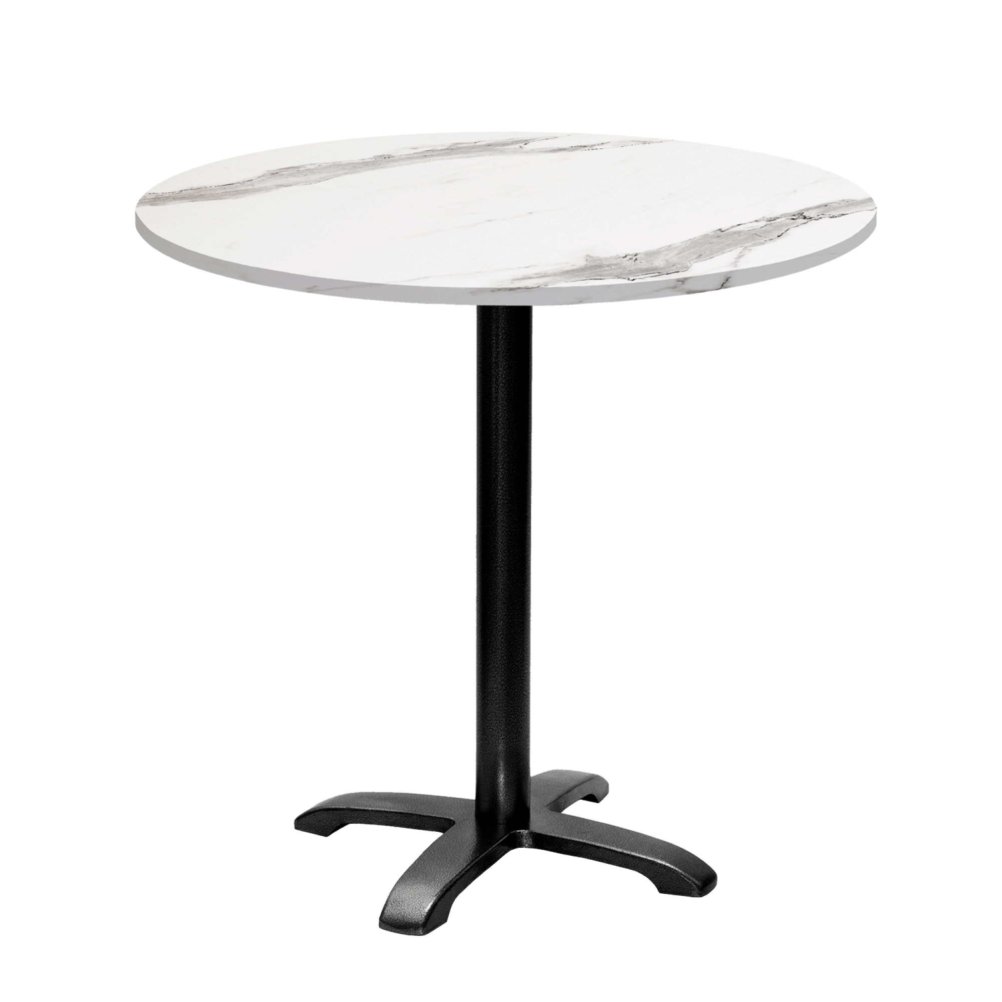 Table ronde Ø80cm - modèle Bazila marbre blanc