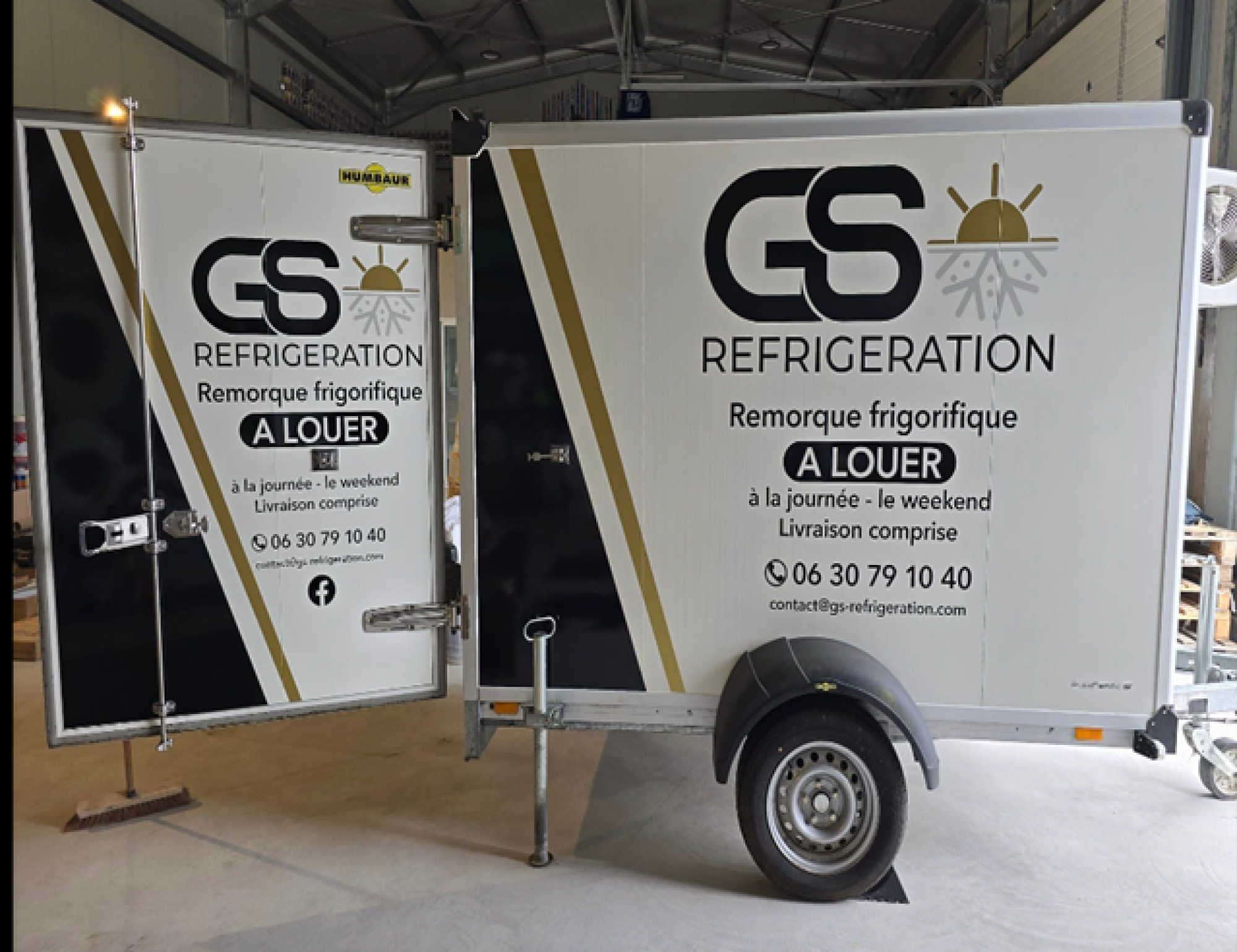Remorque frigorifique à louer à la journée ou le week-end