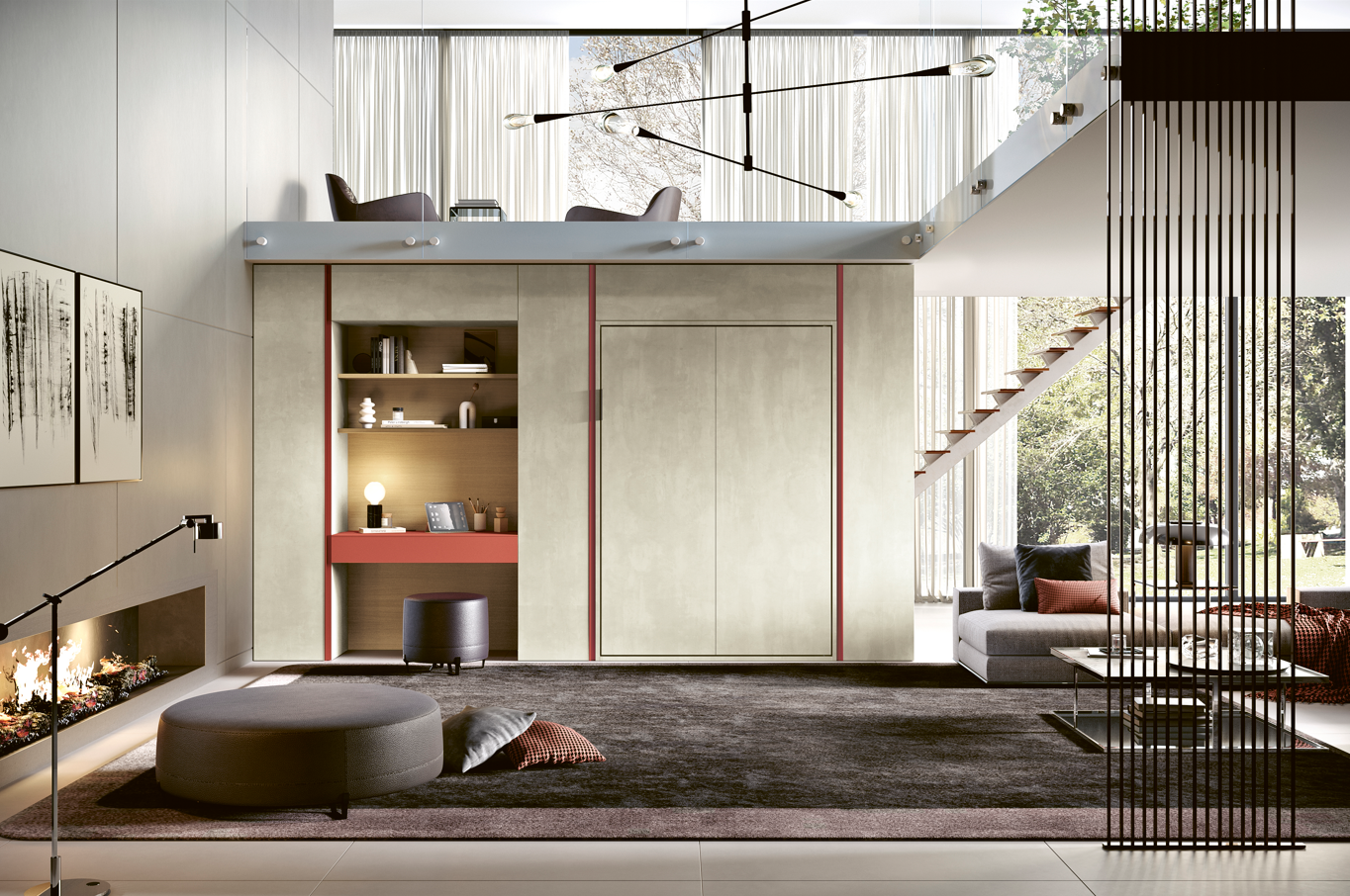 Lit Rabattable DRESS'KO Vertical Simple