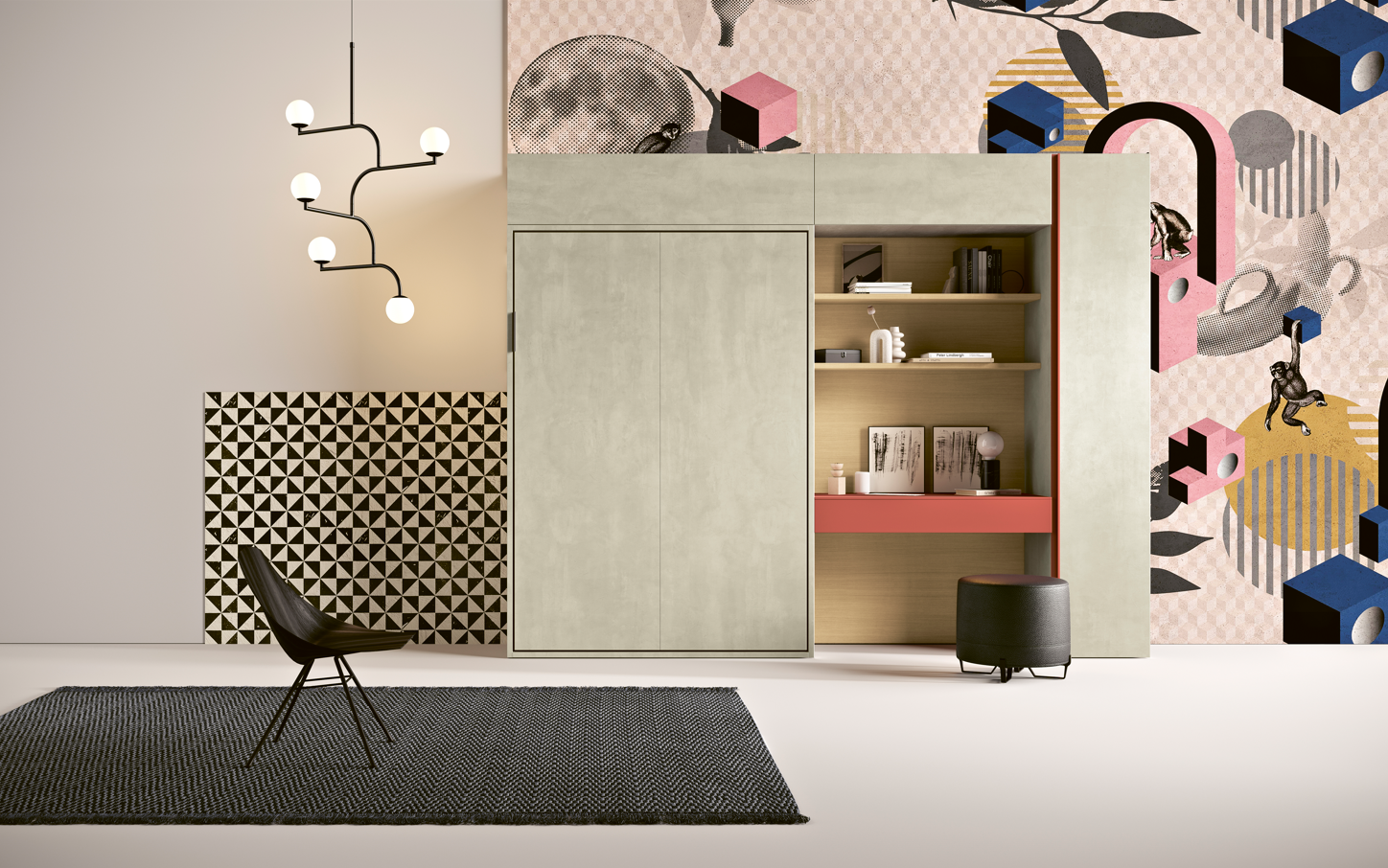 Lit Rabattable DRESS'KO Vertical Simple