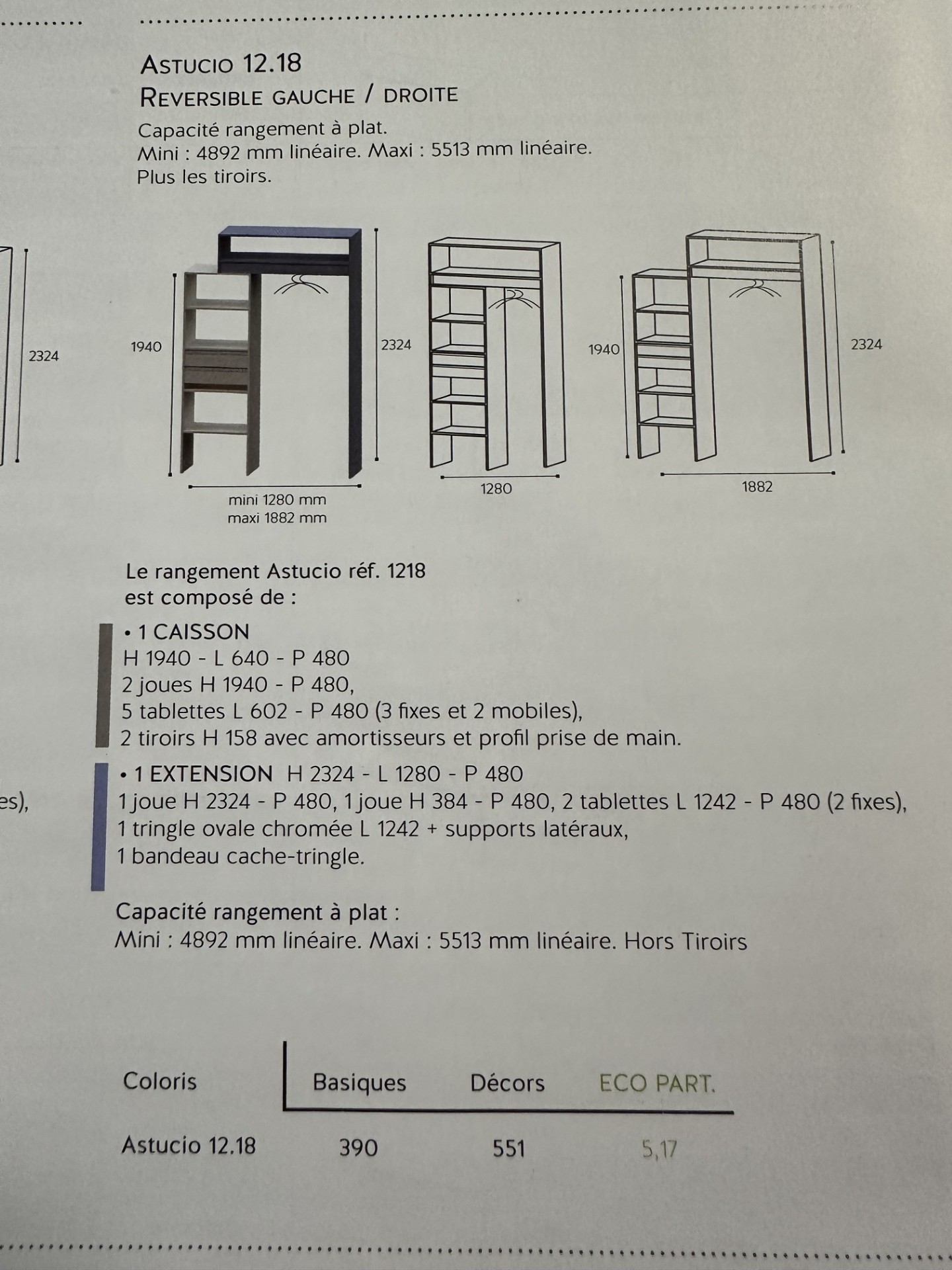 Dressing modulaire COULIDOOR 9.12