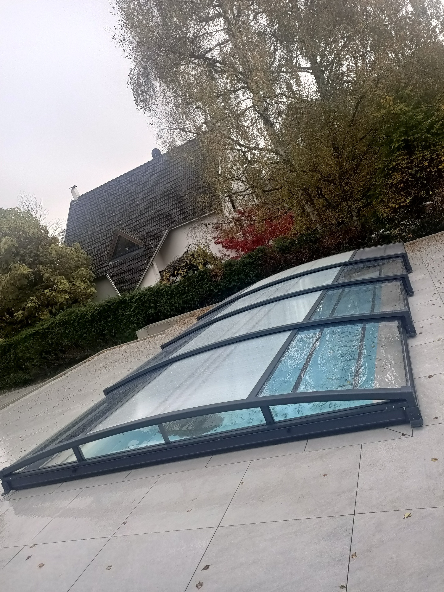 Pose abri de piscine