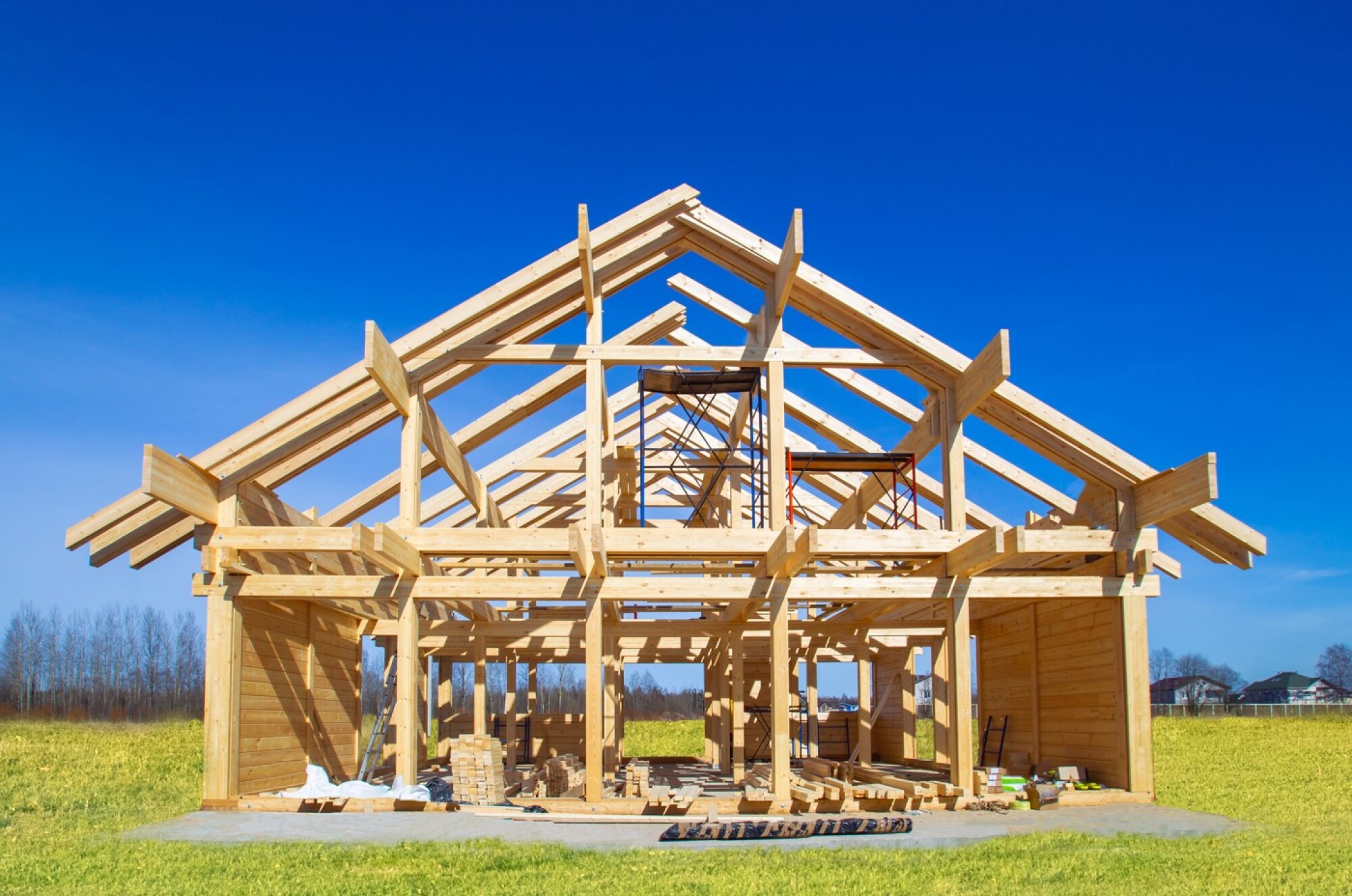 Construction  d'une maison à ossature bois
