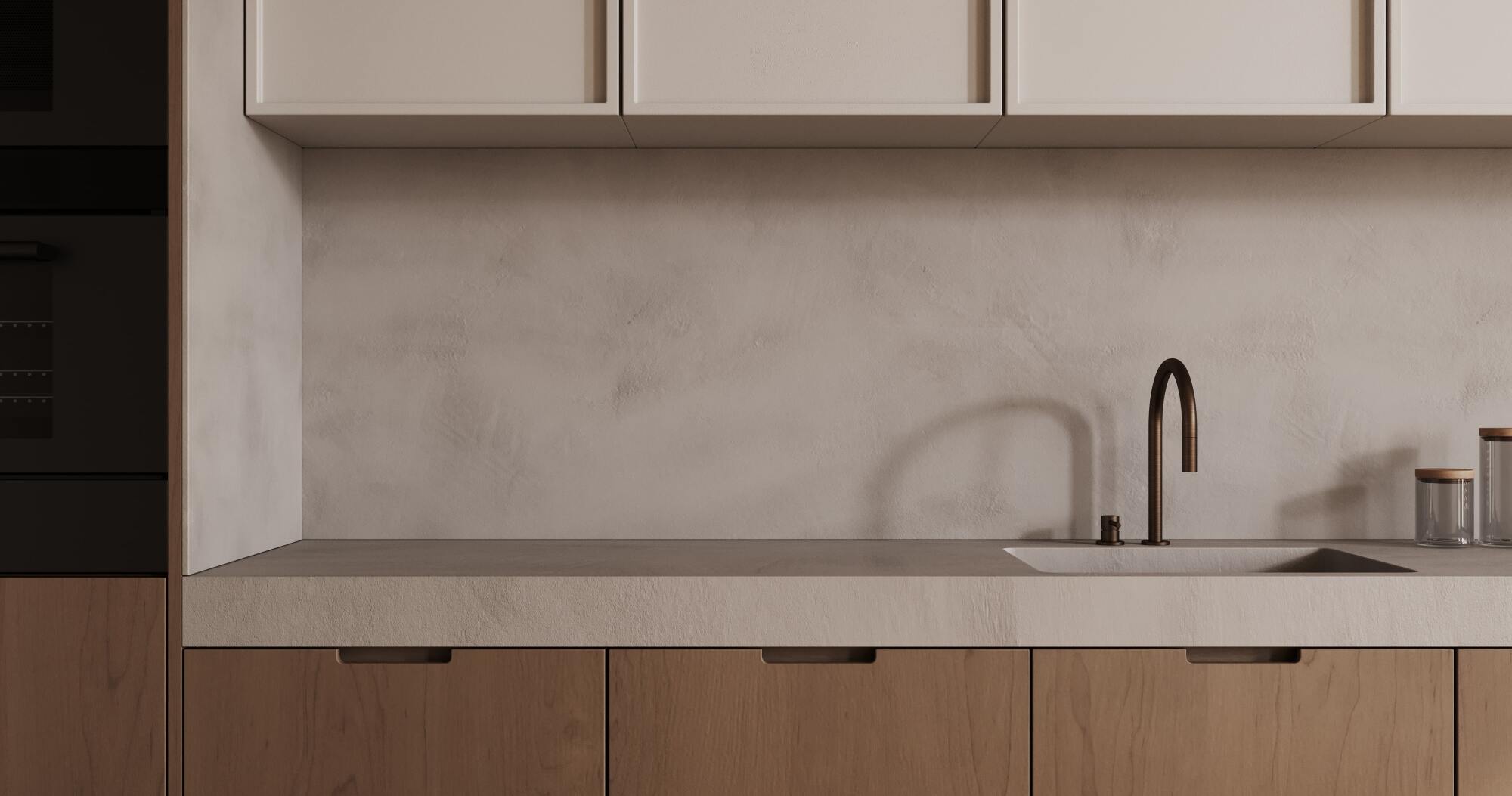 Crédence de cuisine en aluminium