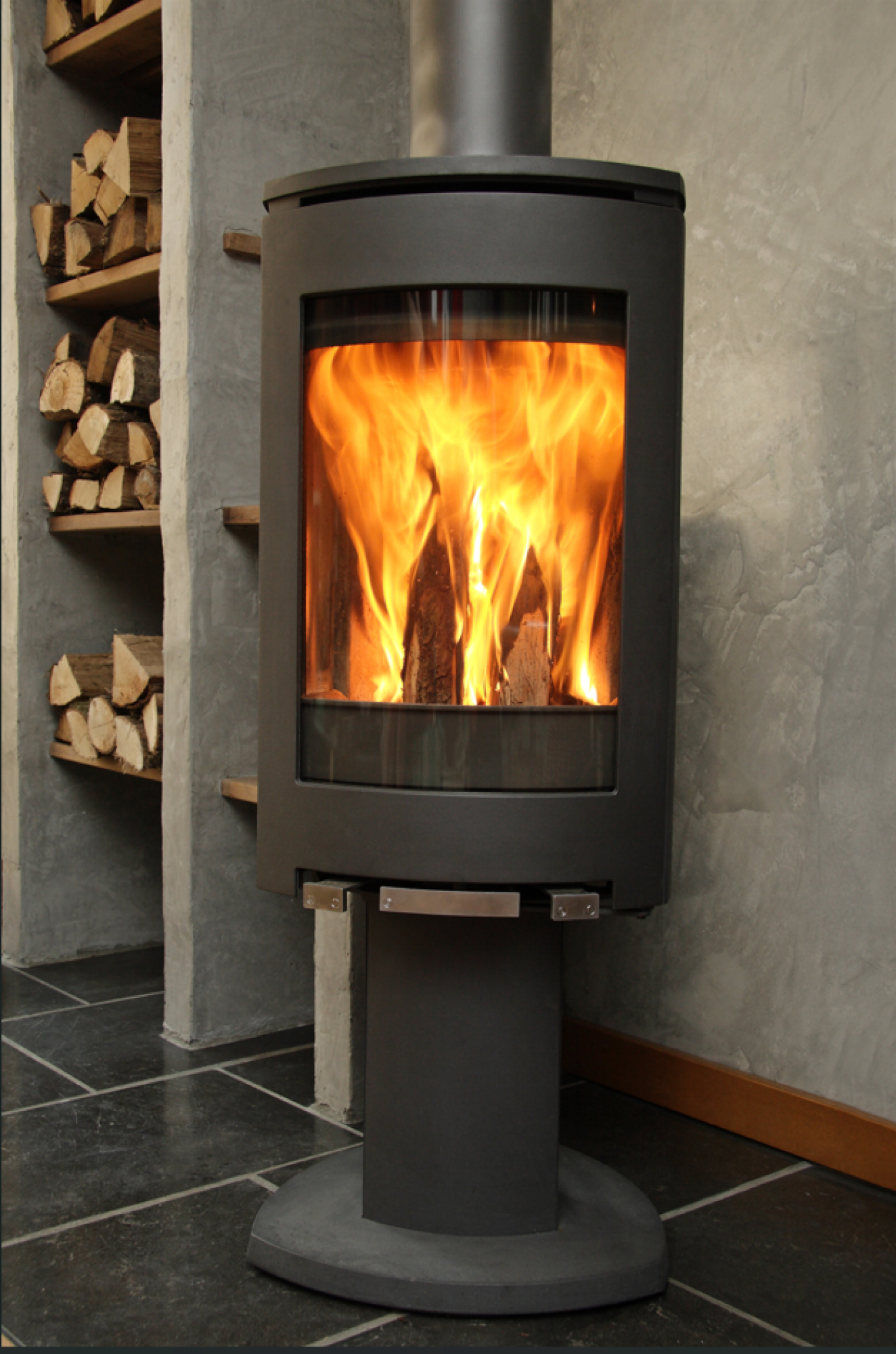 Installation poêle à bois sur pied