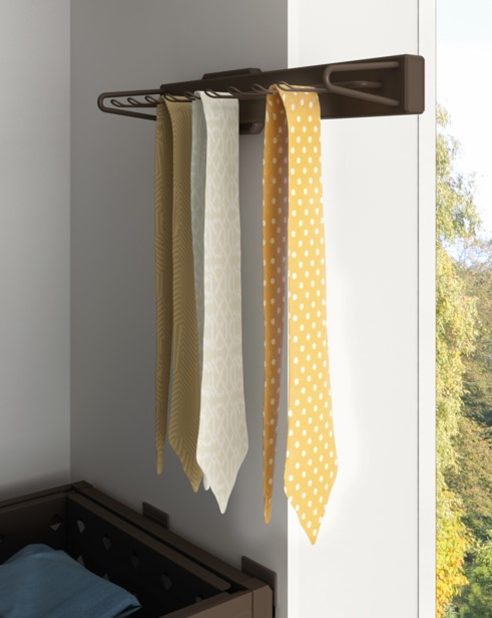 Porte cravates / ceintures coulissant Moka