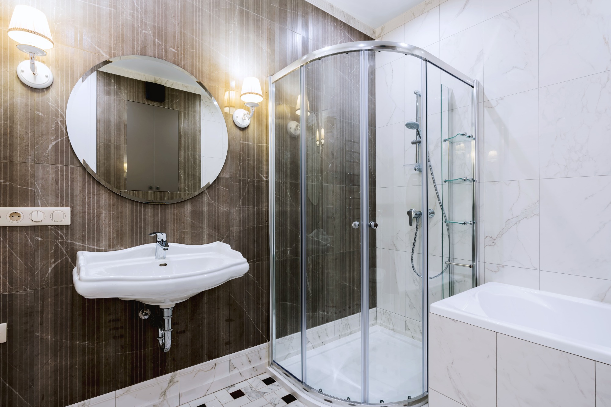 Installation d'une cabine de douche angle