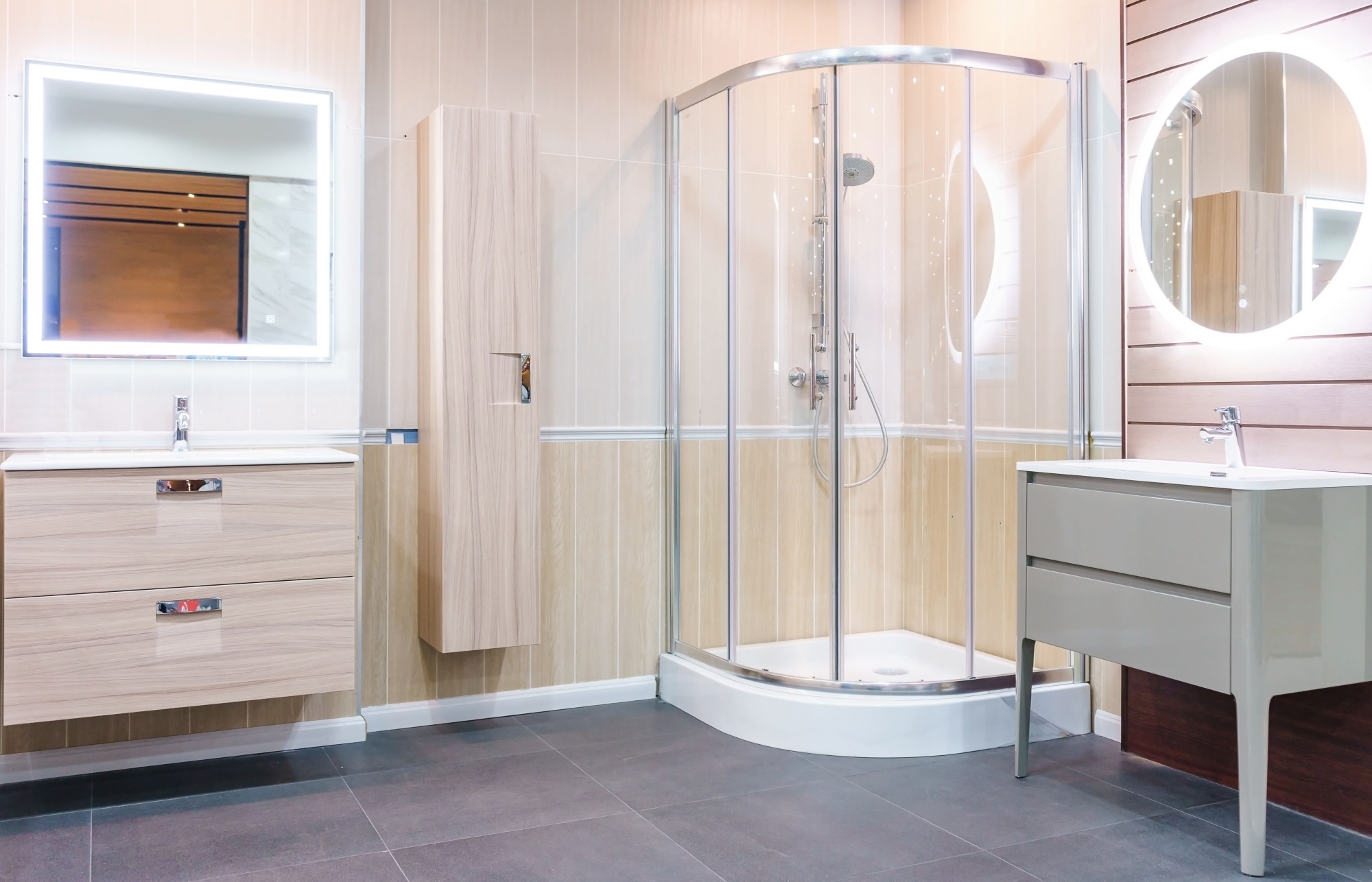 Installation d'une cabine de douche quart de rond