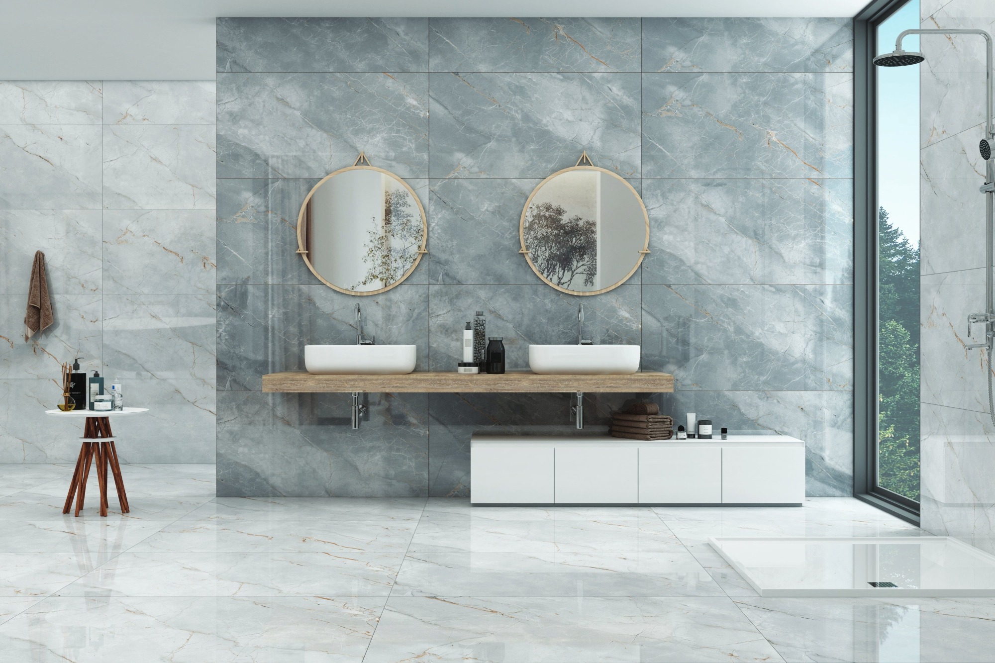 Fourniture et pose double vasque à poser Sensea