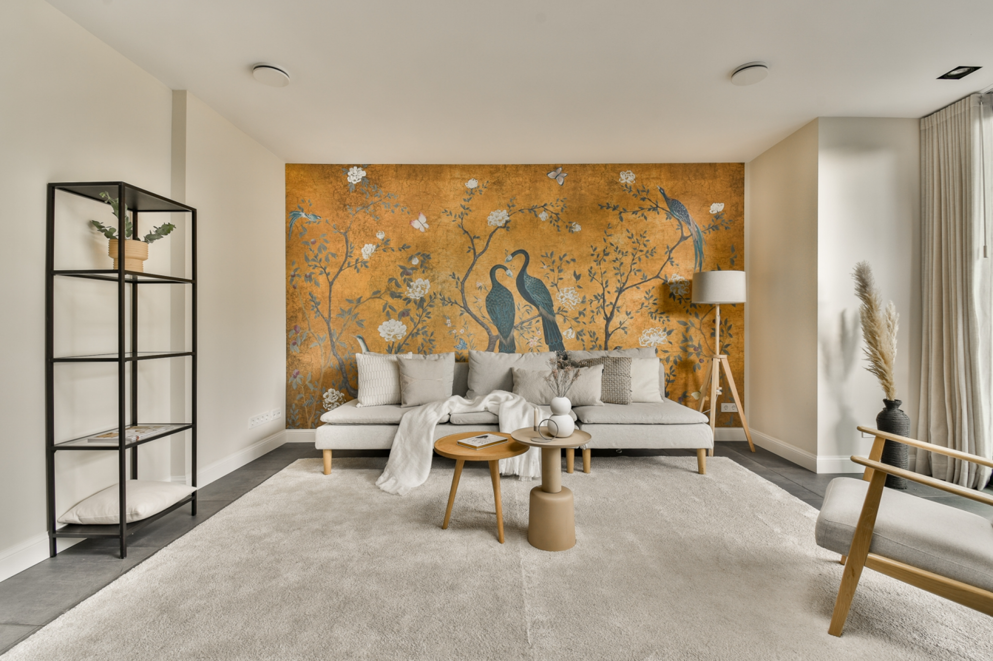 Pose de papier peint salon