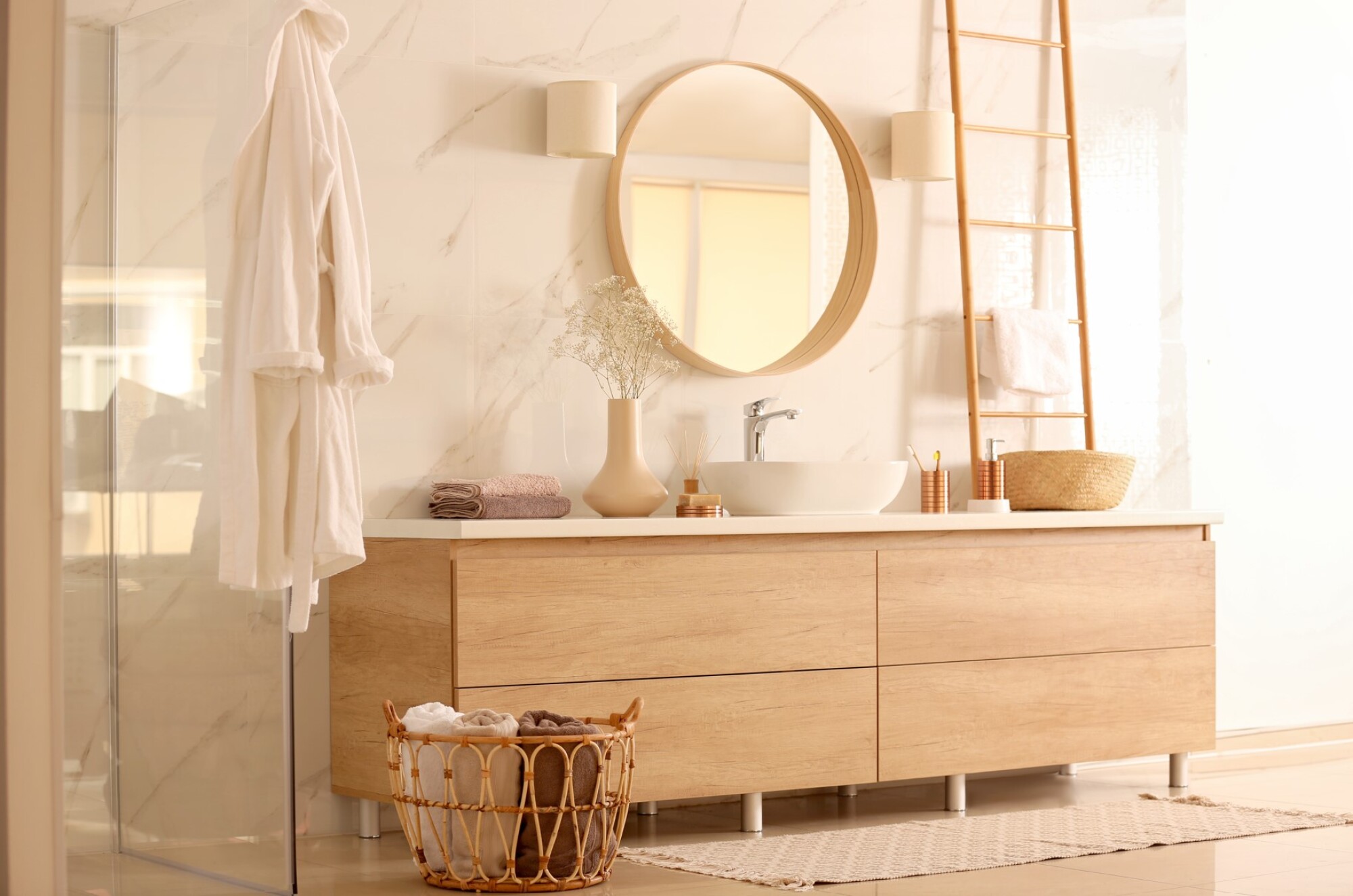 Installation de meubles de salle de bain