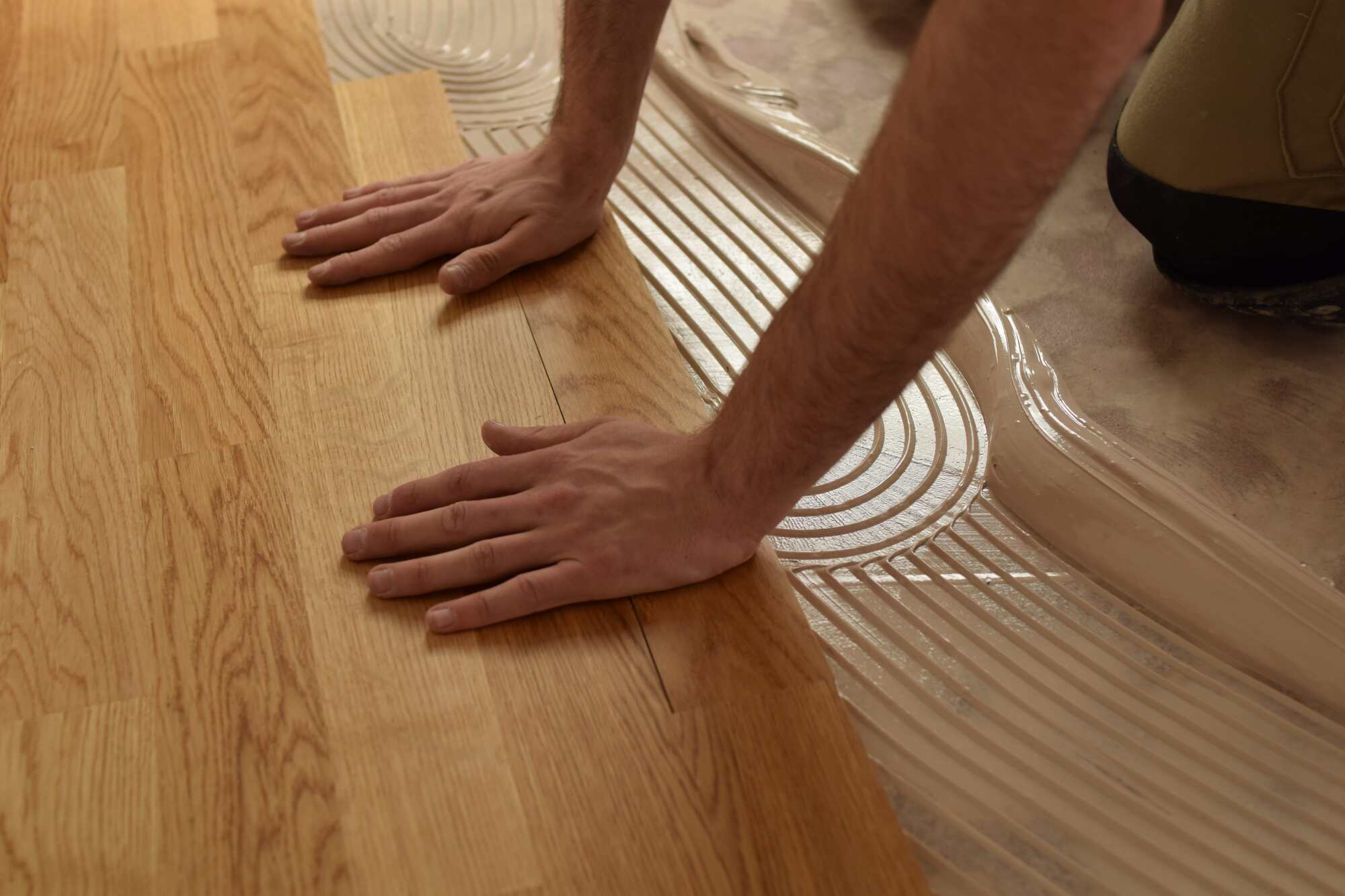 Pose parquet en échelle