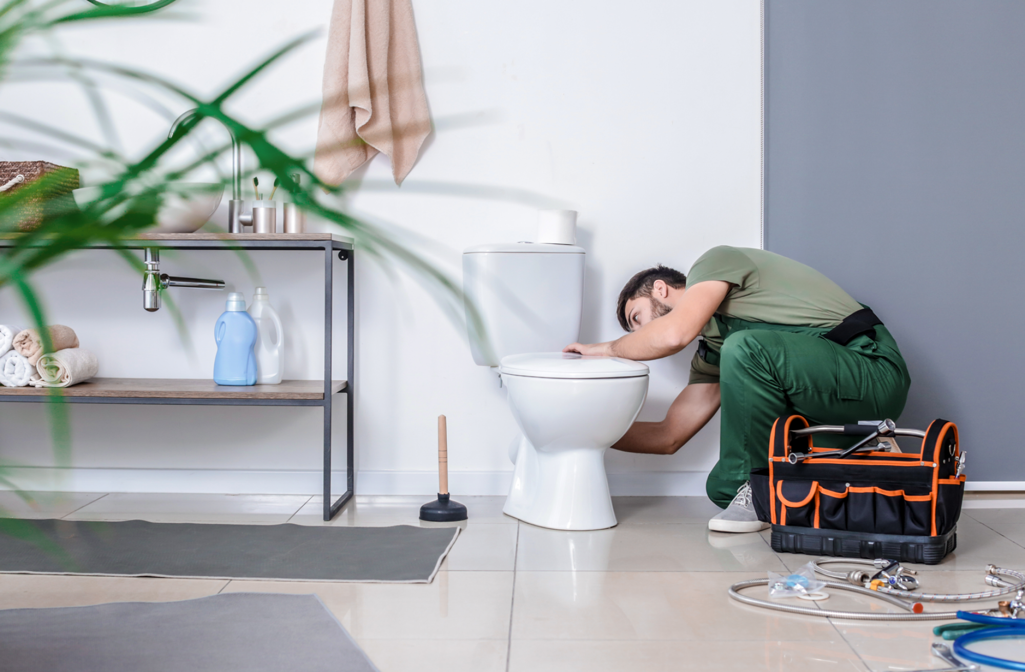 Installation de silencieux pour WC broyeur