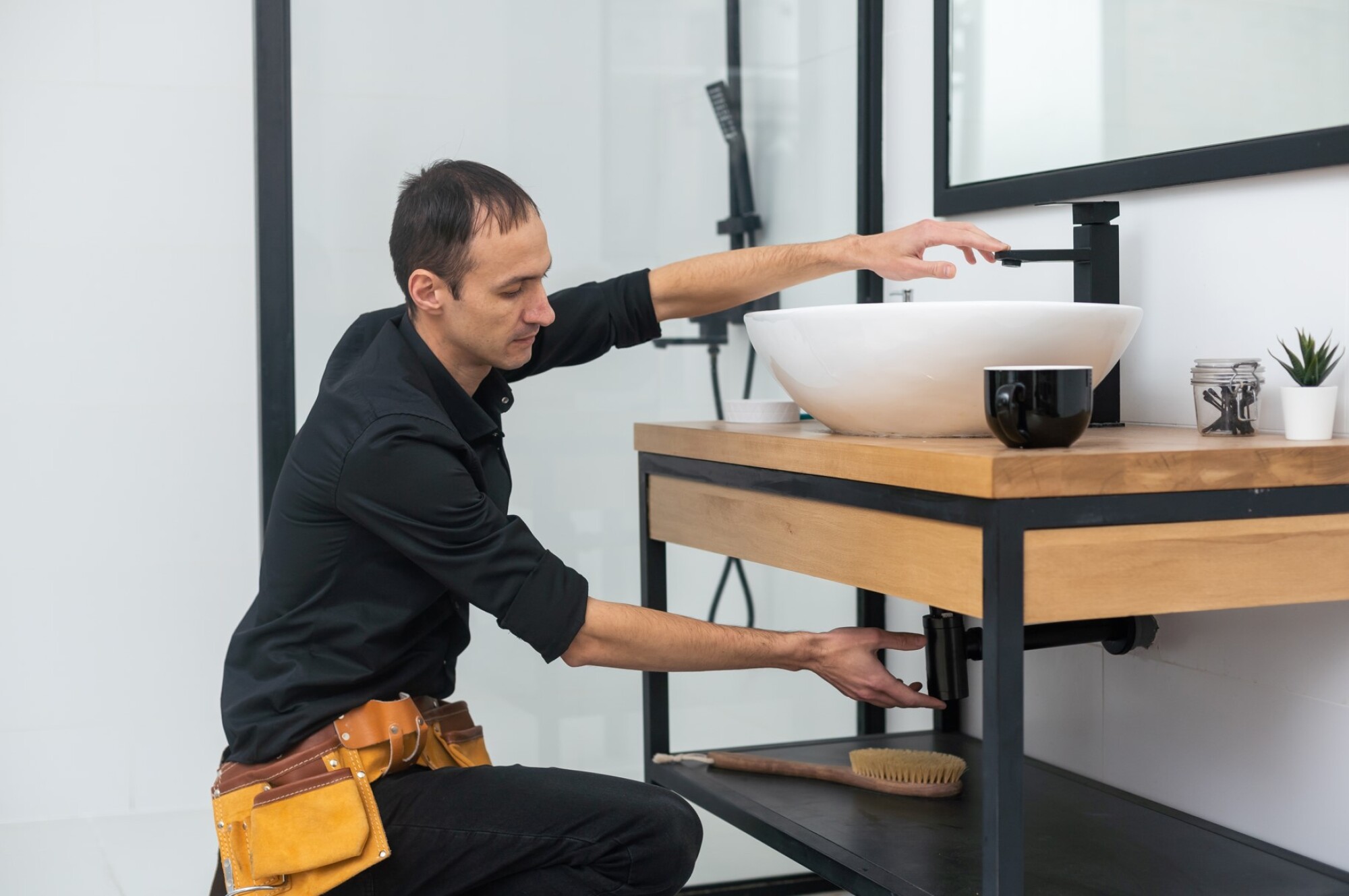 Modification évacuation sous vasque