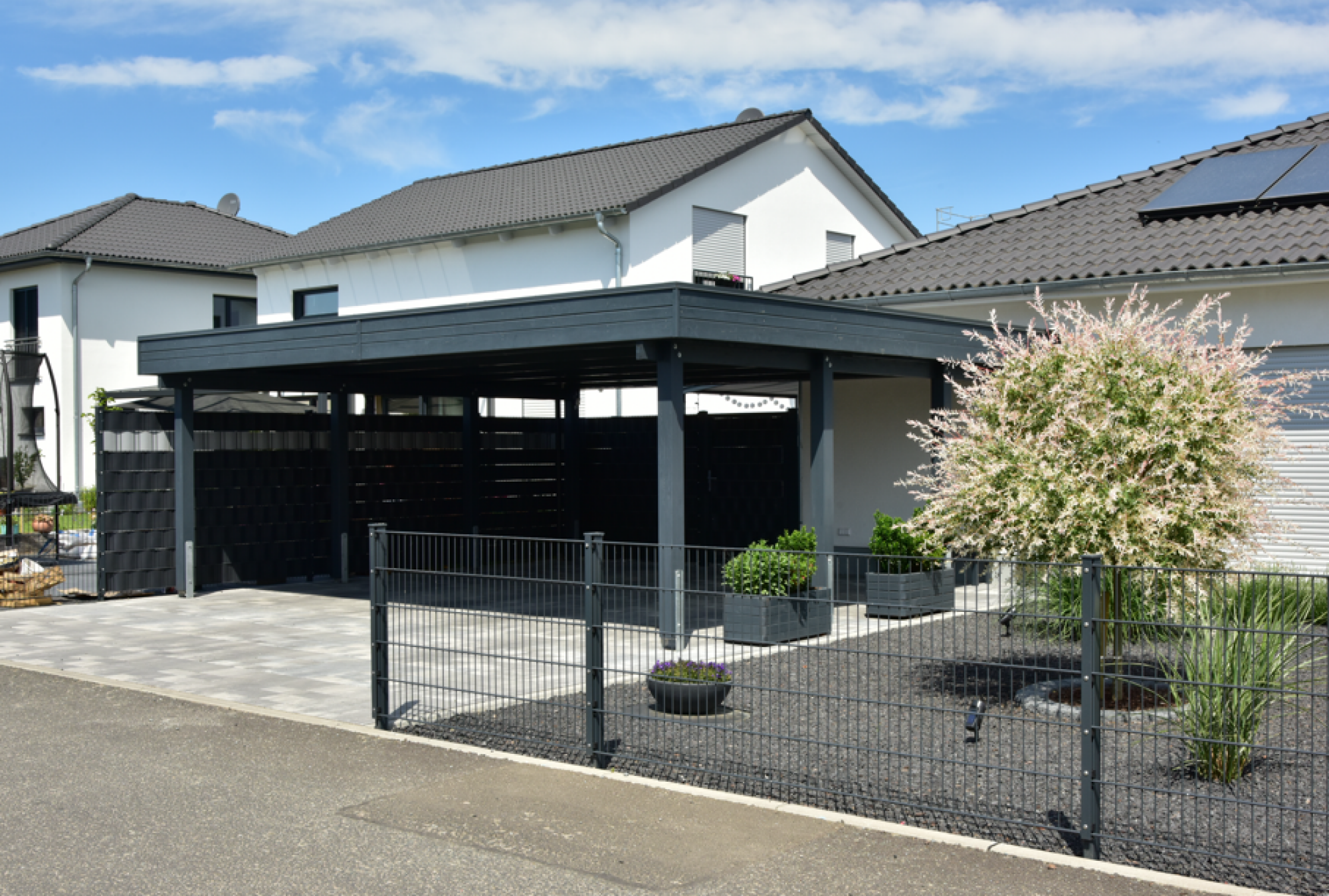 Réparation de carport avec toit plat