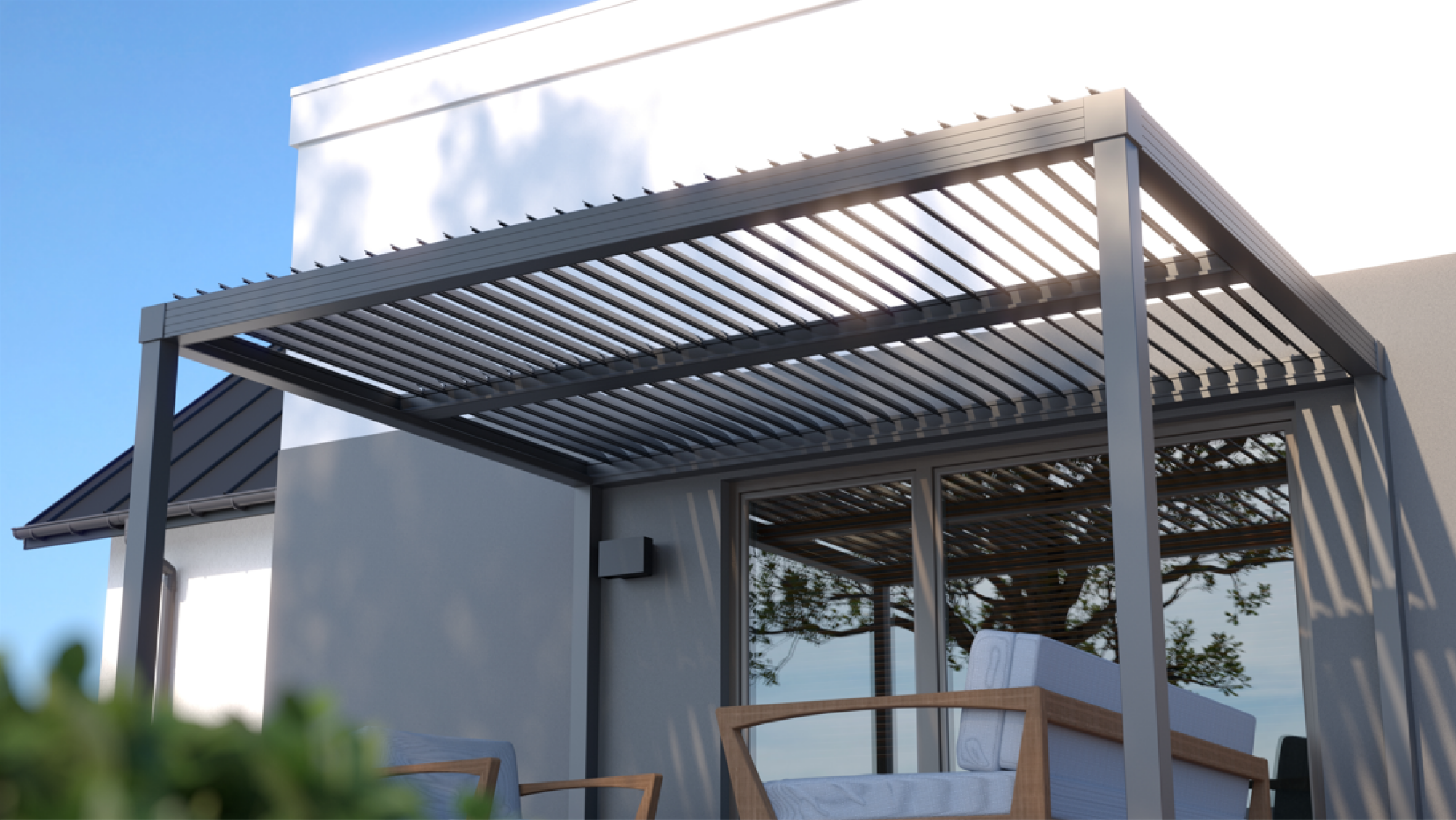Pose de lames orientables pour pergola