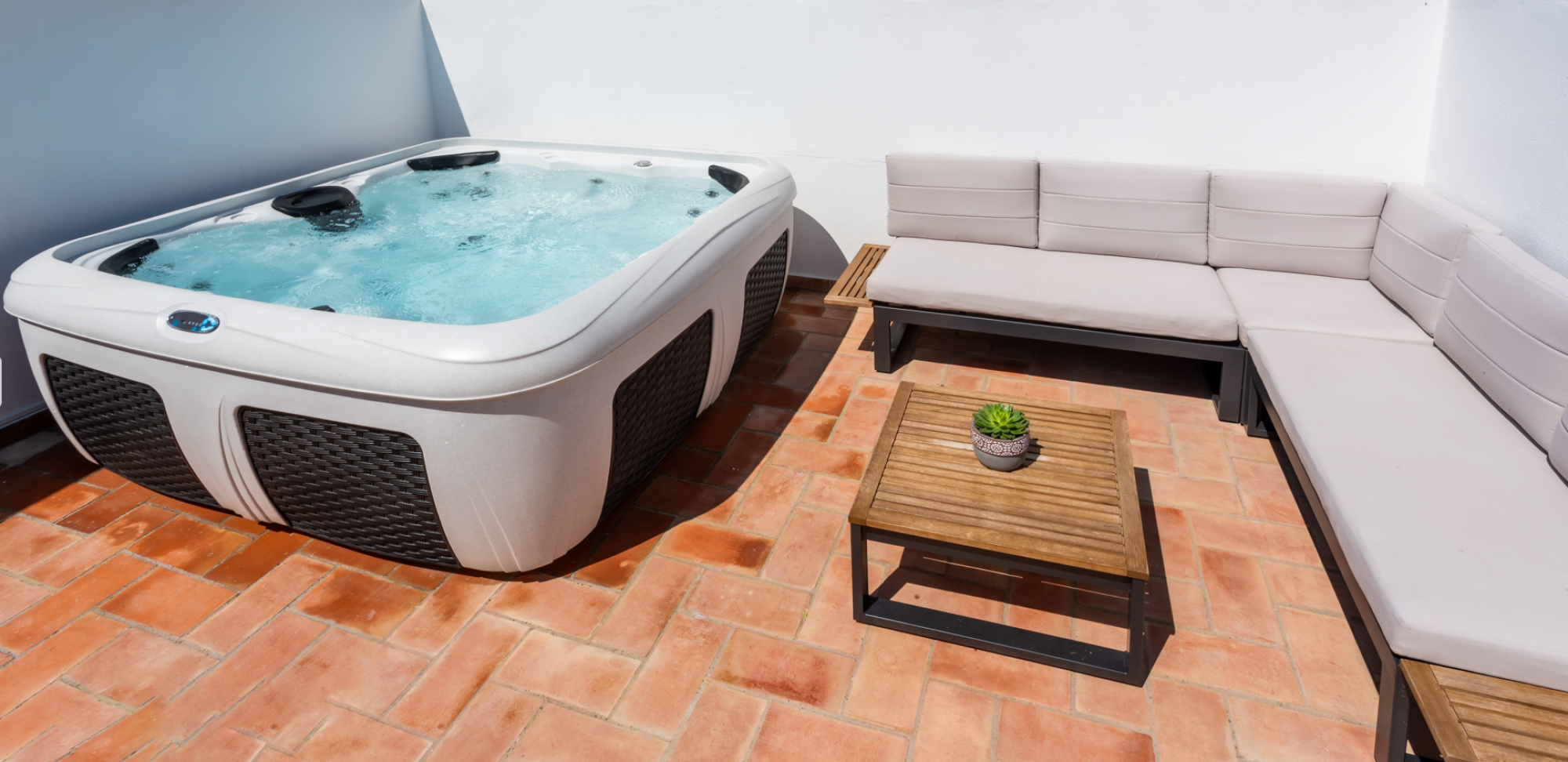 Installation de spa sur terrasse