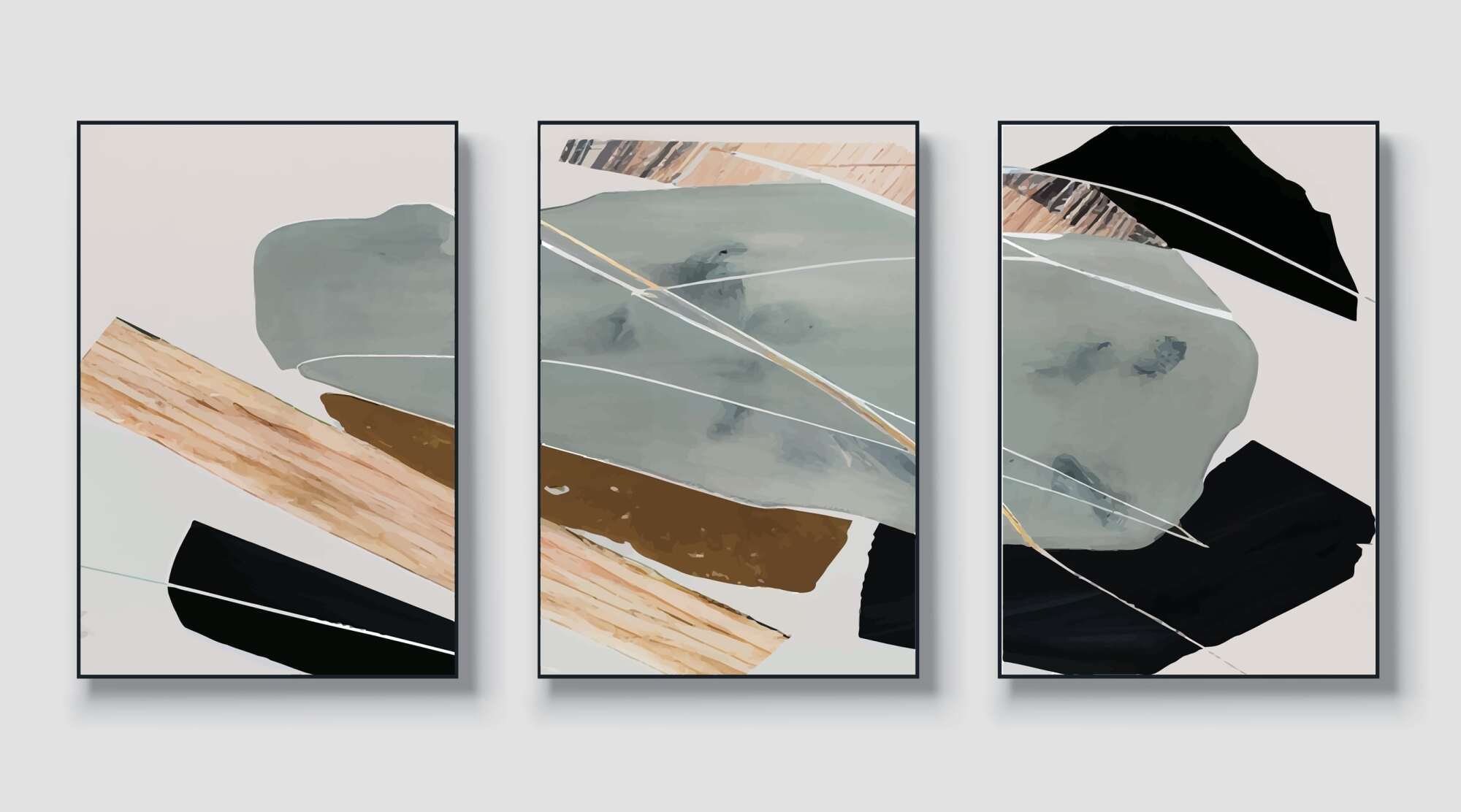 Installation d'un tableau triptyque