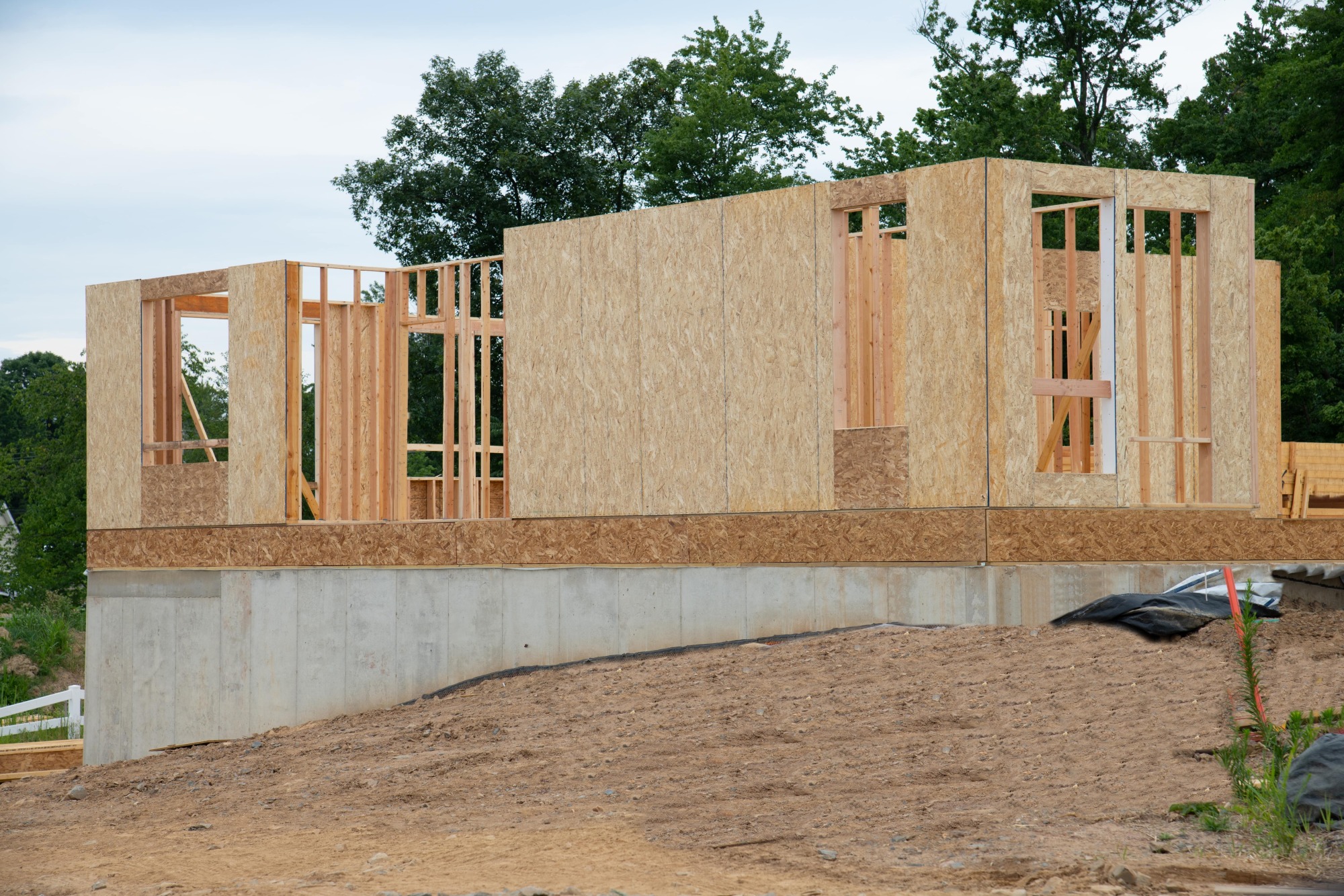 Pose de fondations pour construction