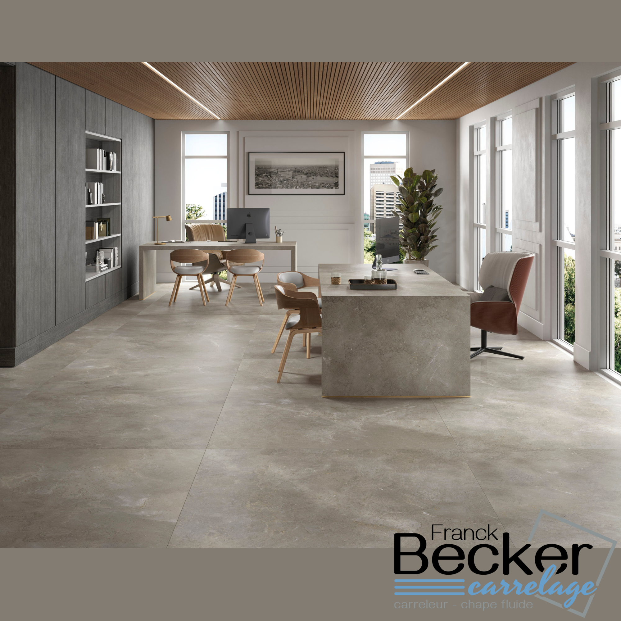 Pose de carrelage au format 120x120cm