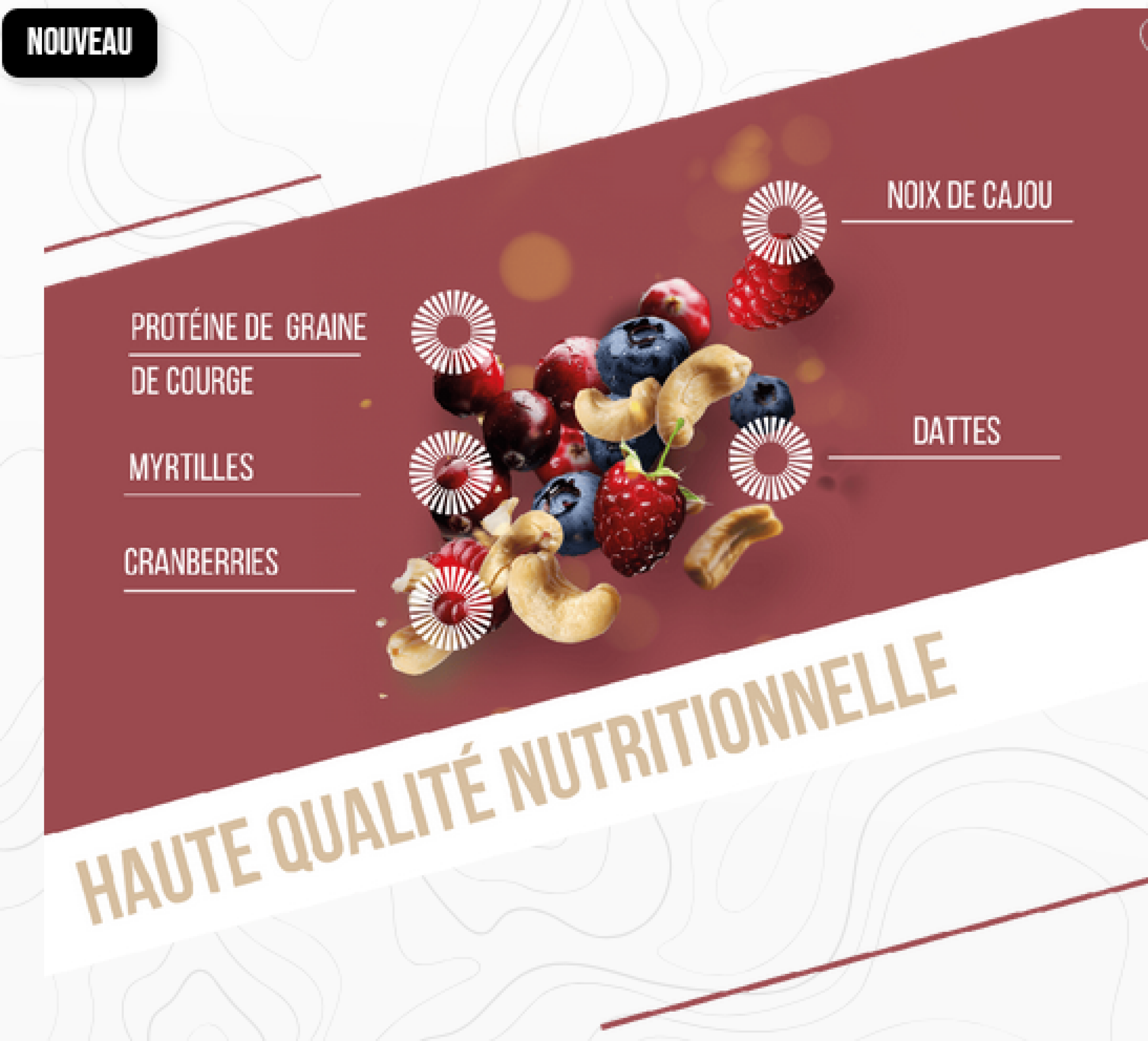 Baouw Barre Protéinée - Fruits Rouges Cajou