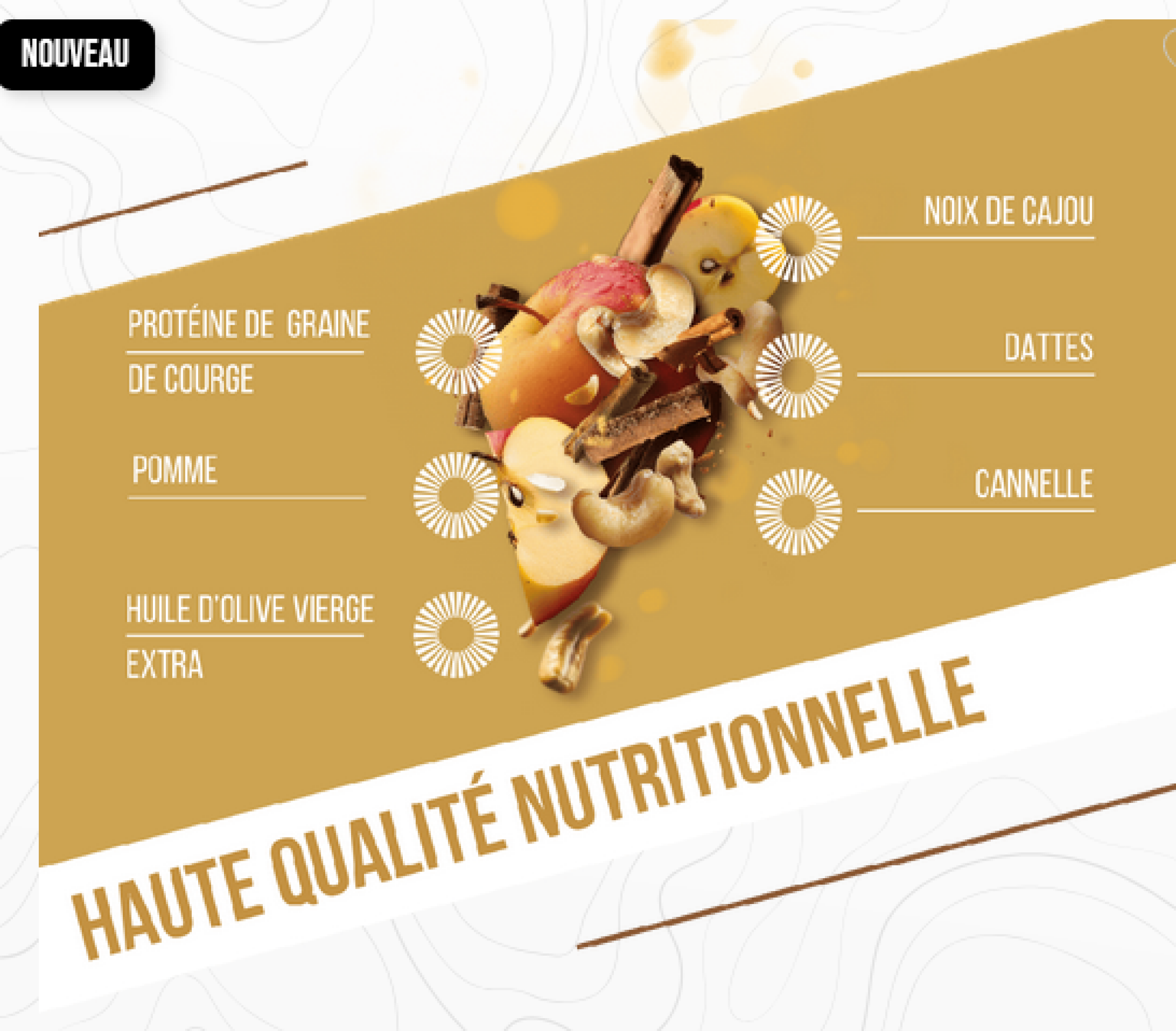 Baouw Barre Protéinée - Pomme Cannelle