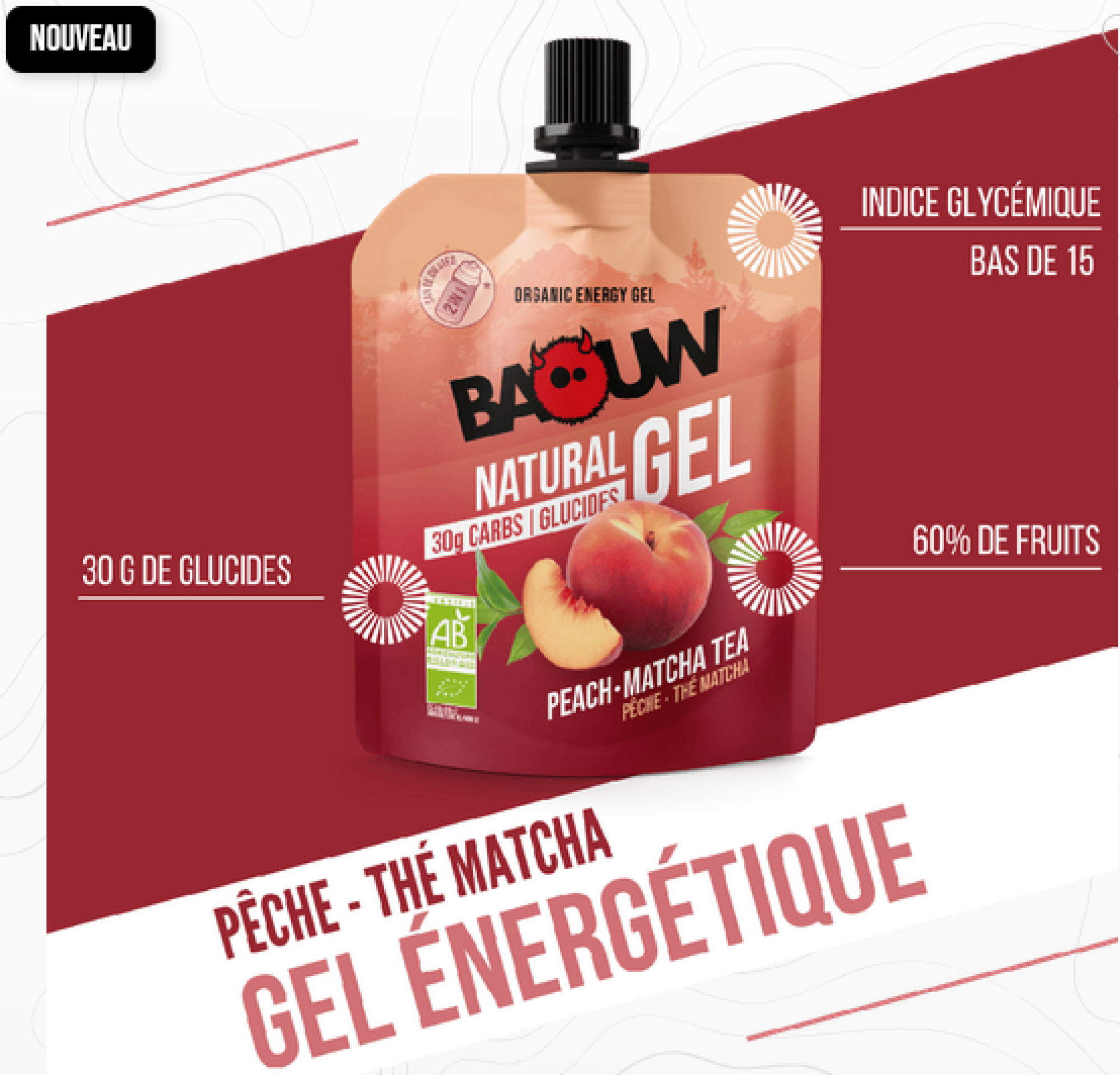Gel Energetique - Pêche Thé Matcha