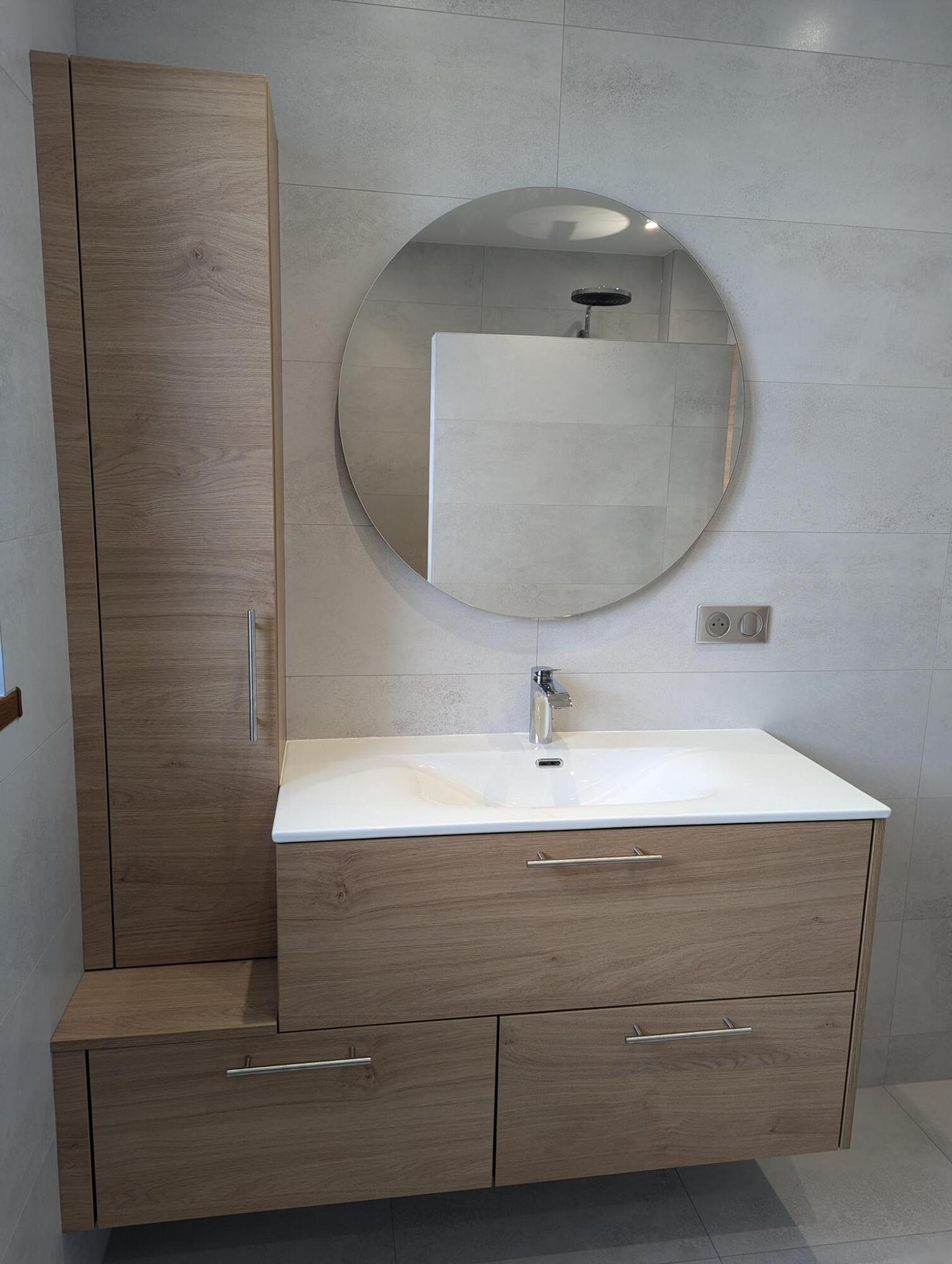 Création de meuble de salle de bain (Meubles + vasque + mitigeur + miroir)