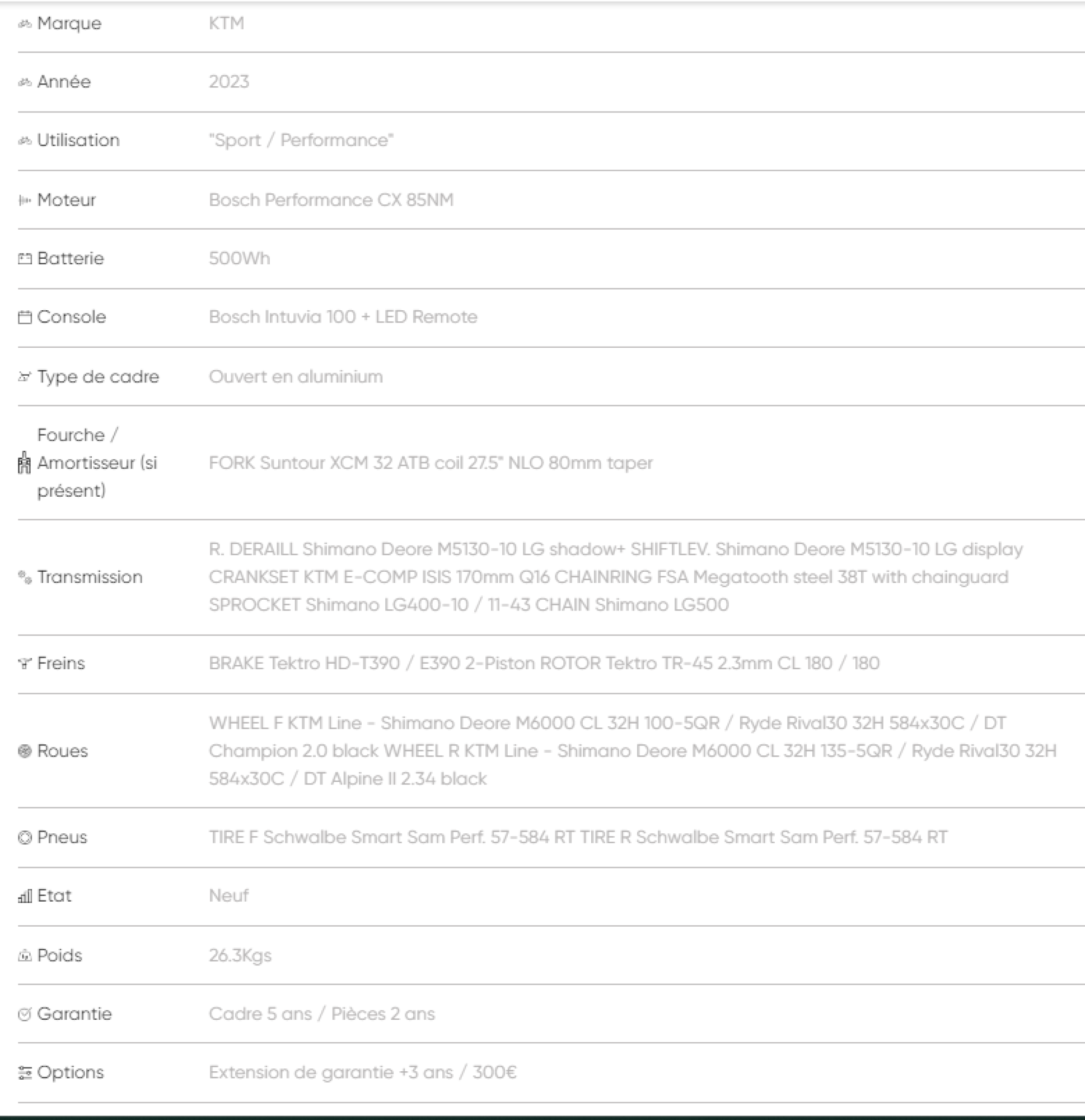 Vtc électrique ktm macina aera 571 lfc col de cycgne