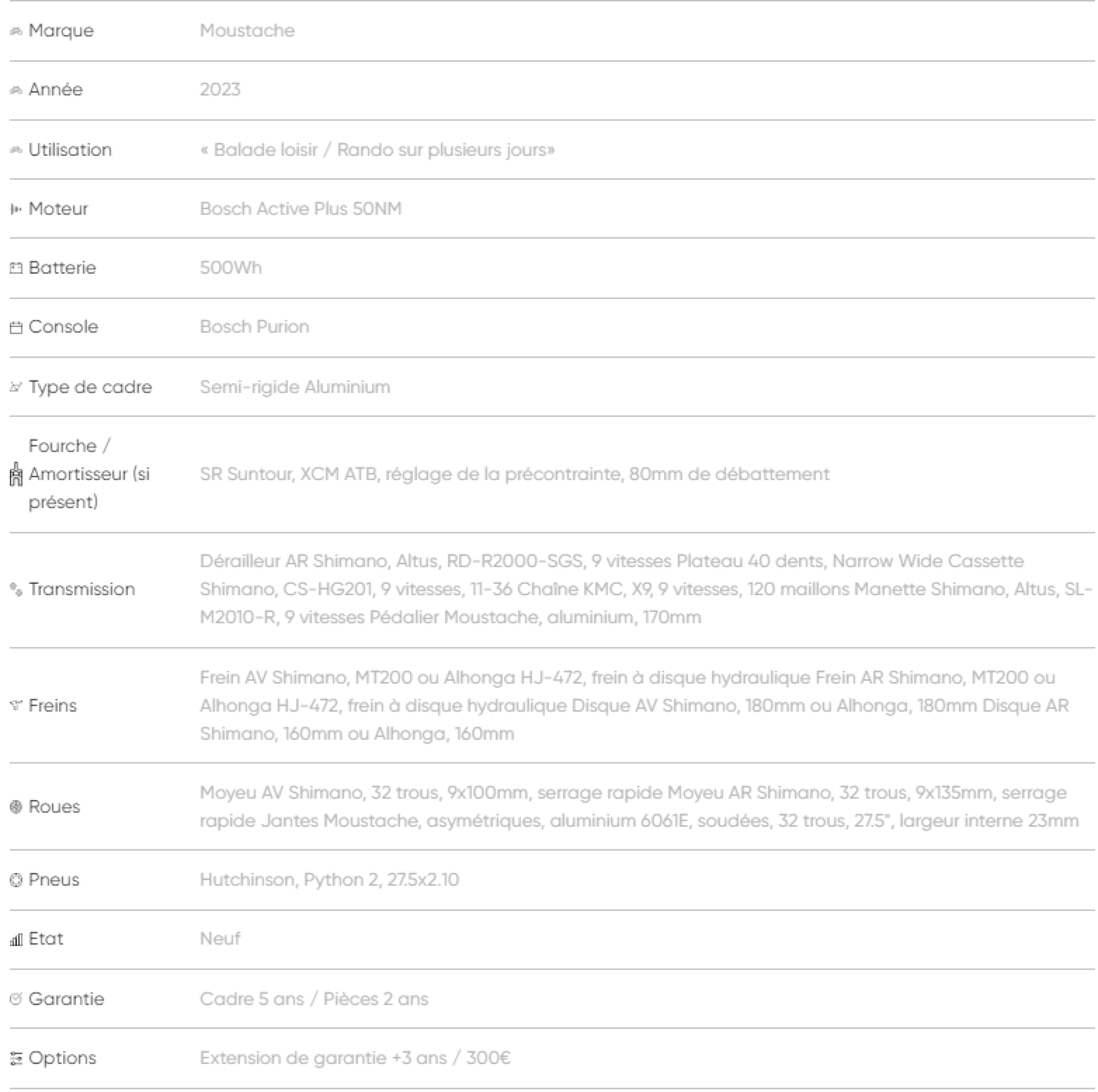 Crossover électrique moustache xroad 1 500wh