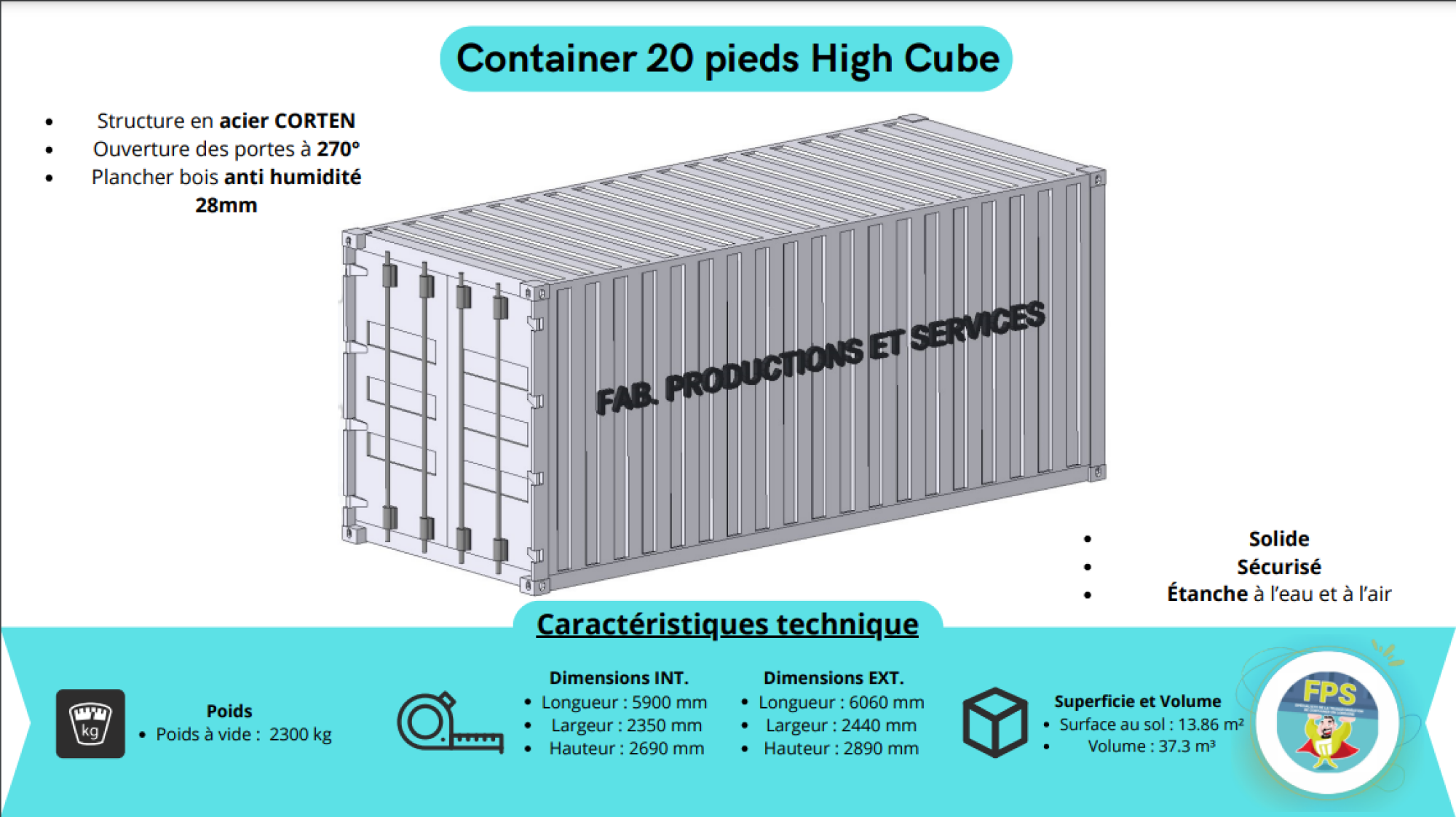 Container 20' HC 1er voyage