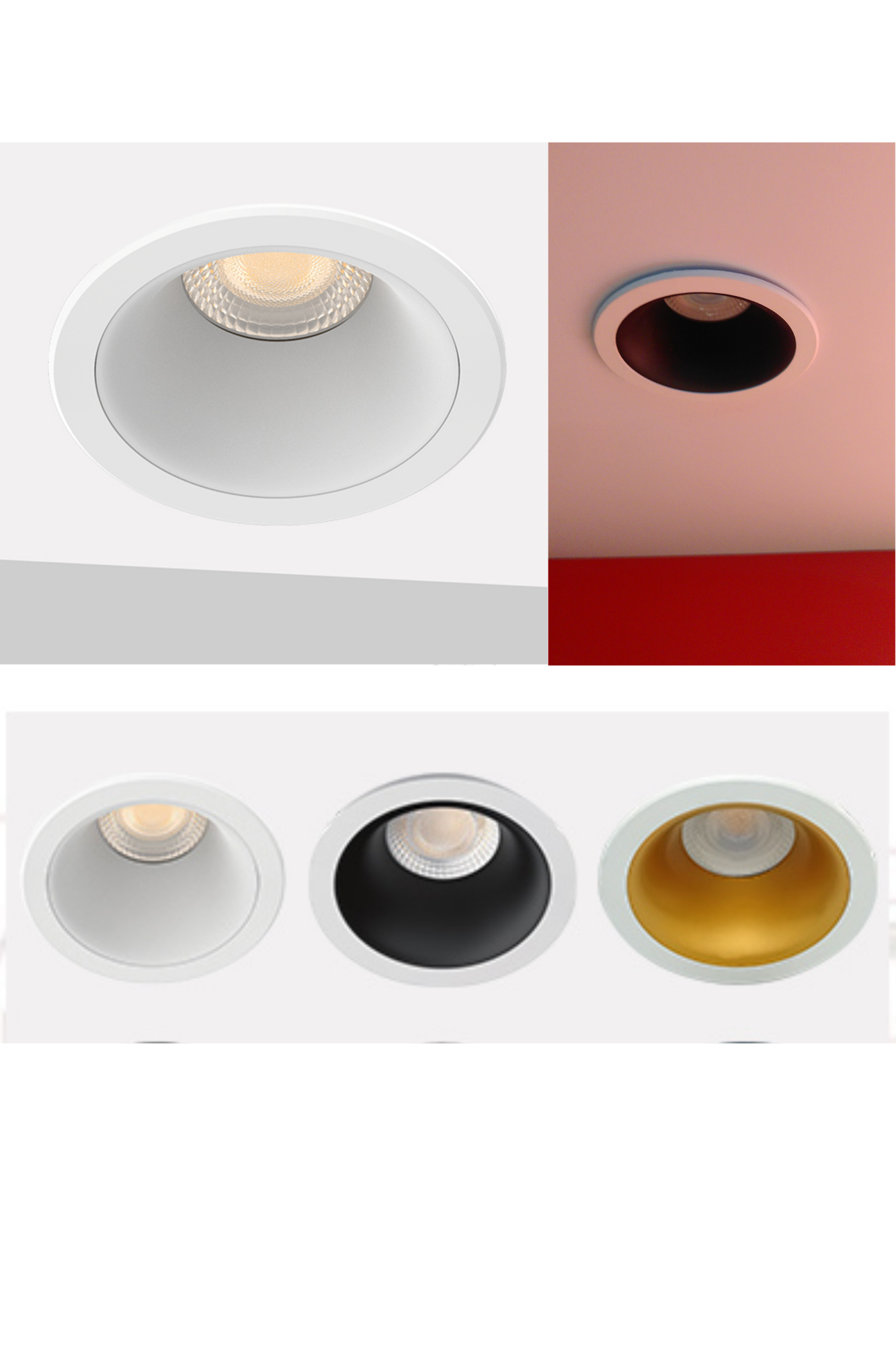 +Lumineuse - Spot Fixe Basse Luminance avec Réflecteur - Collerette blanche - RE2020 - EGPB+