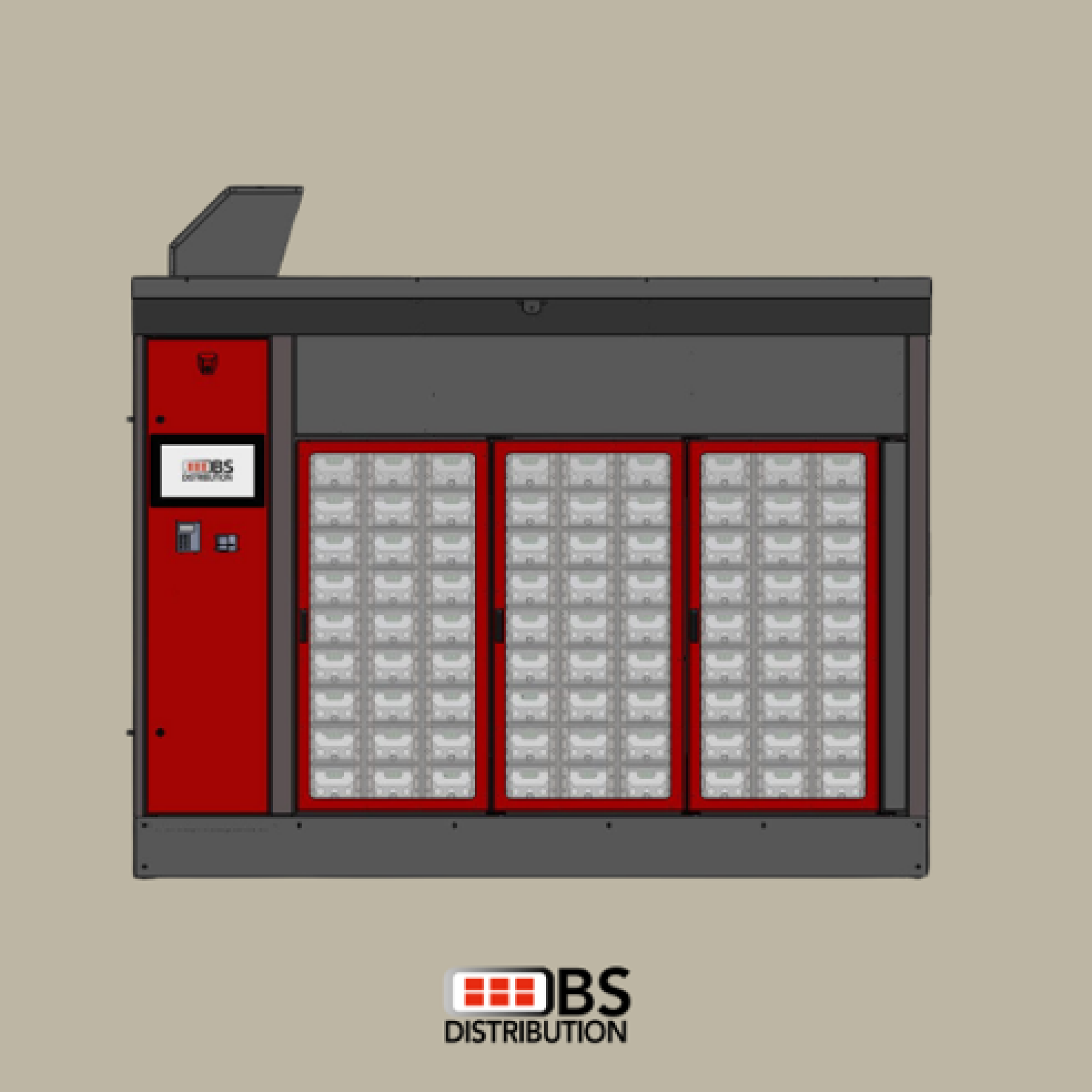 Distributeur à casiers réfrigérés de produits frais