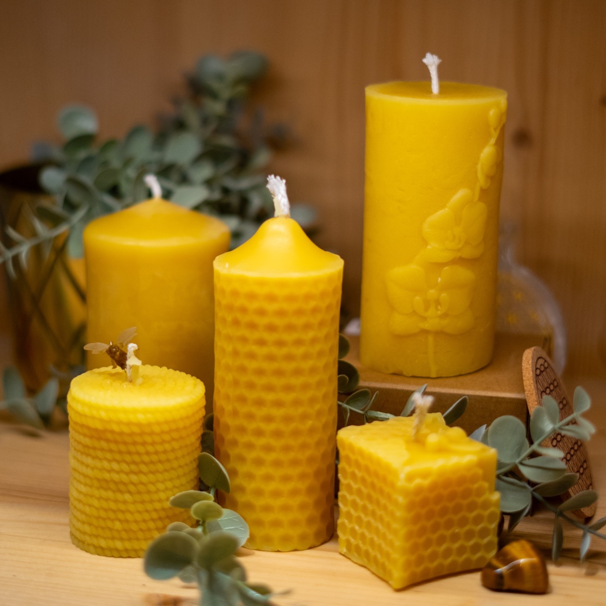 Bougie 100% Cire d'abeille - ORCHIDEE